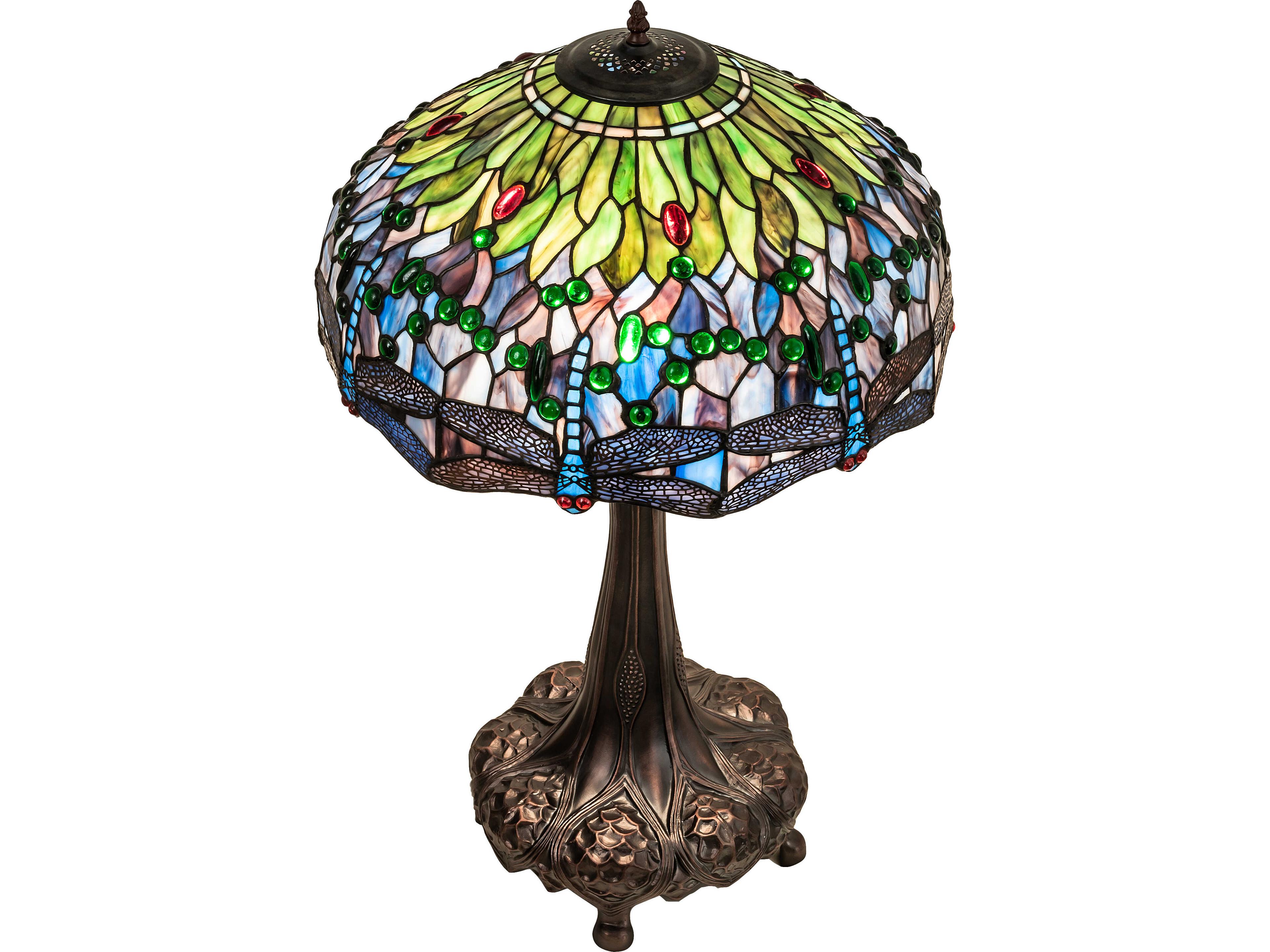 Meyda Tiffany Hanginghead Dragonfly Bronze Traditional Buffet Lamp