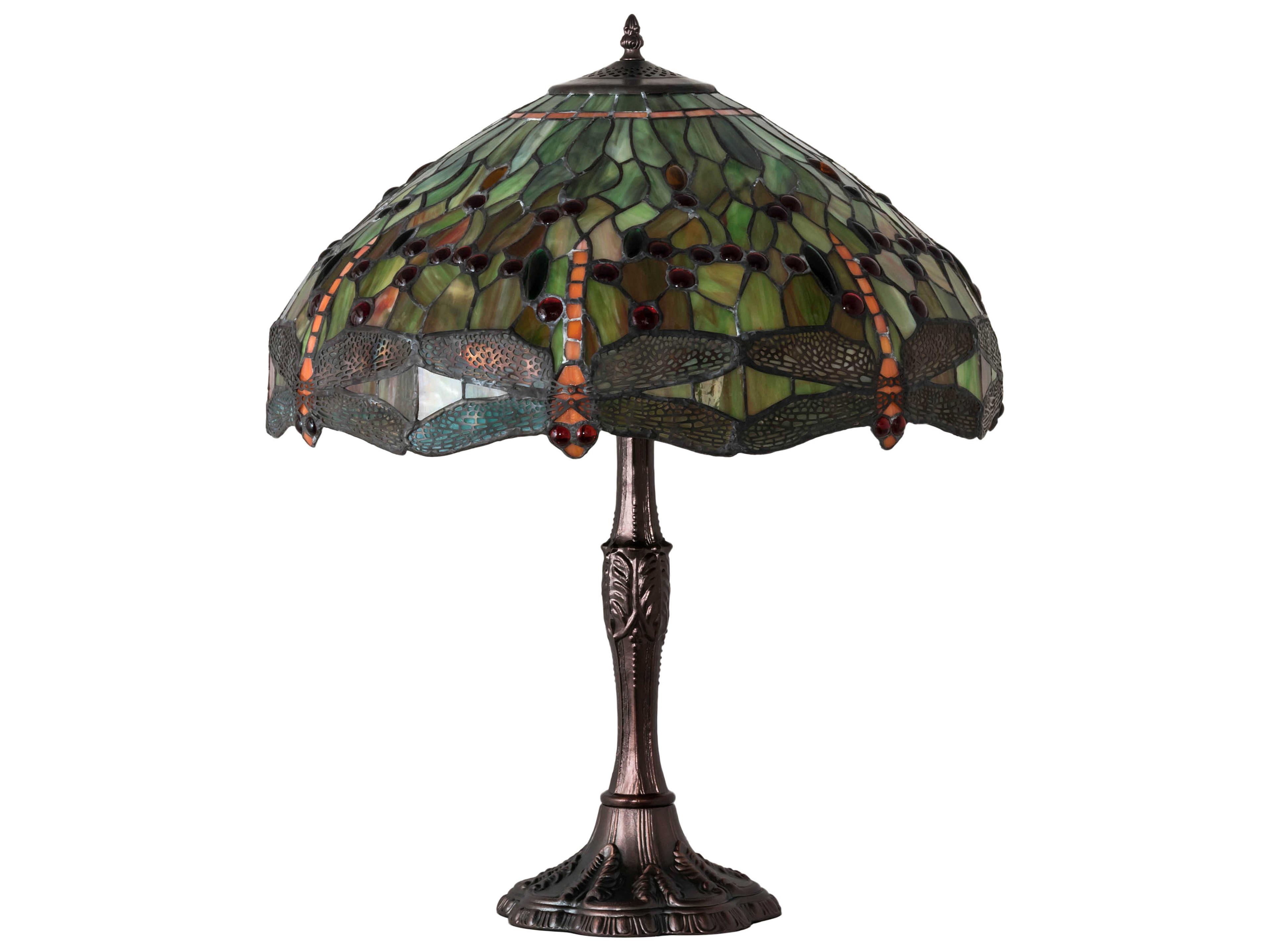 Meyda Tiffany Hanginghead Dragonfly Glass Mahogany Bronze Buffet Lamp