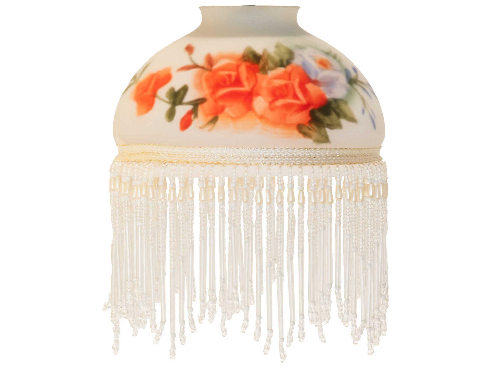 Meyda Rose Bouquet White Glass with Roses Shade