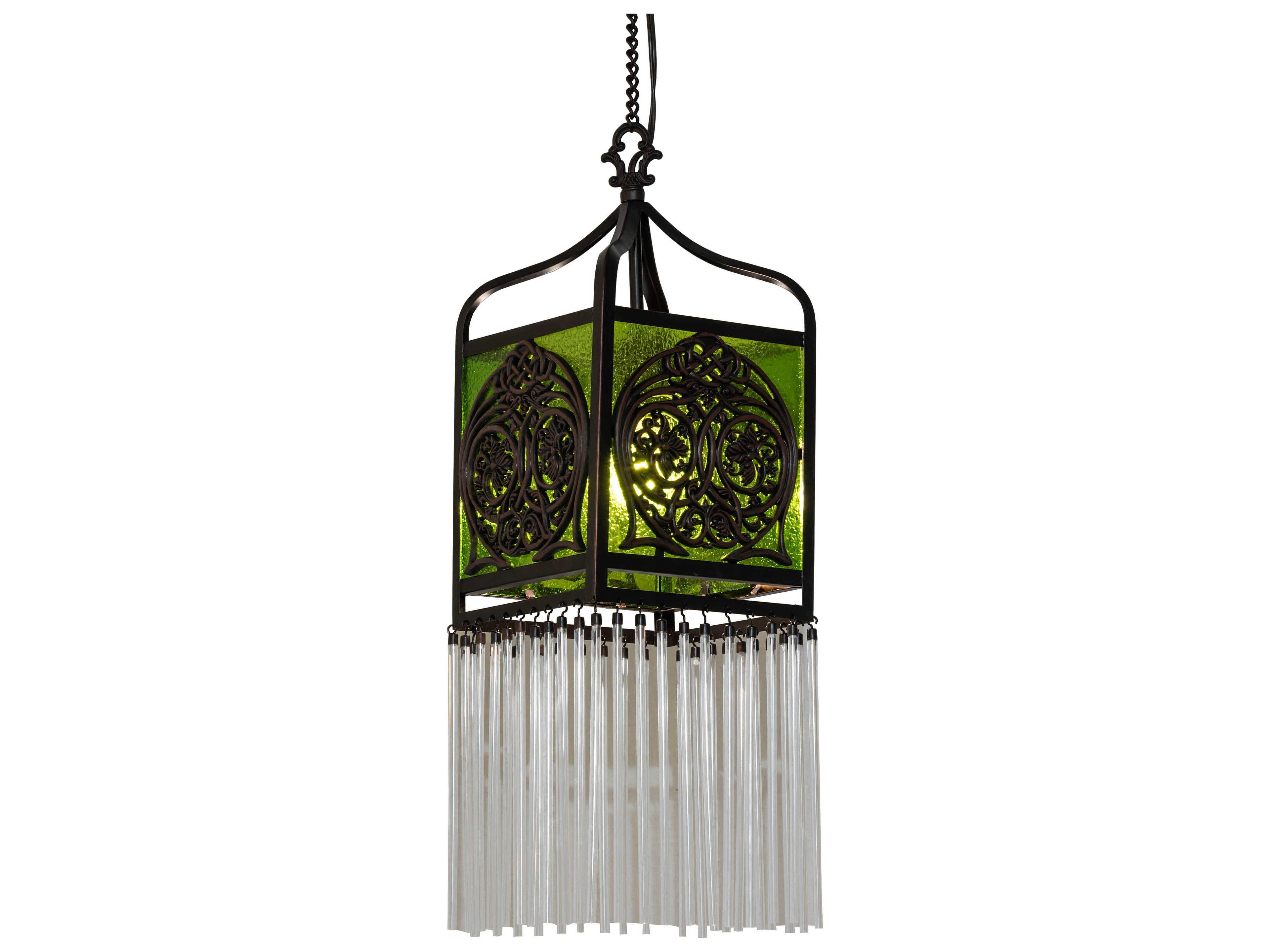 Meyda Celtic Knot 1-Light Mahogany Bronze Glass Mini Pendant