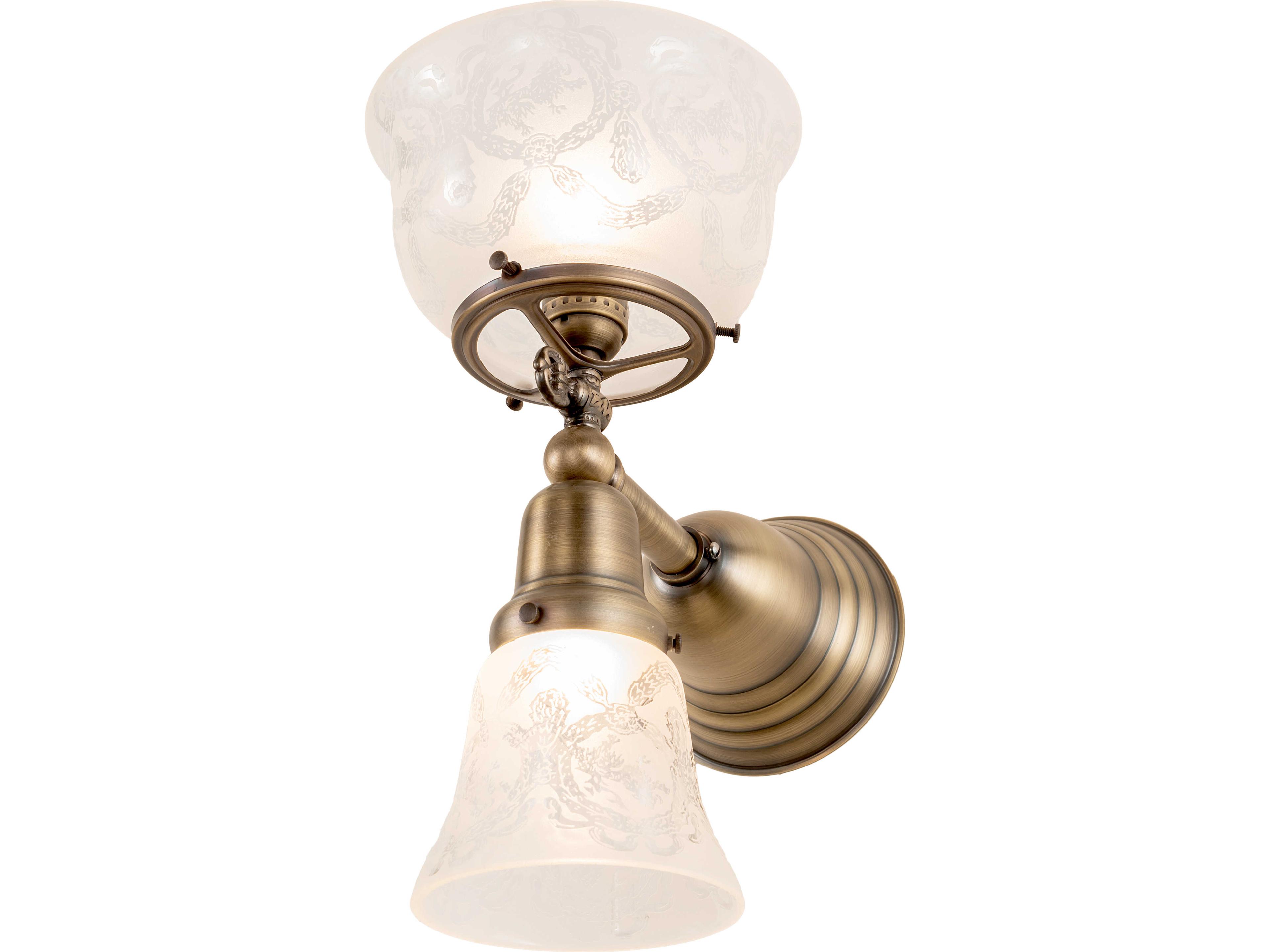 Meyda Revival 2-Light Brass Traditional Wall Sconce