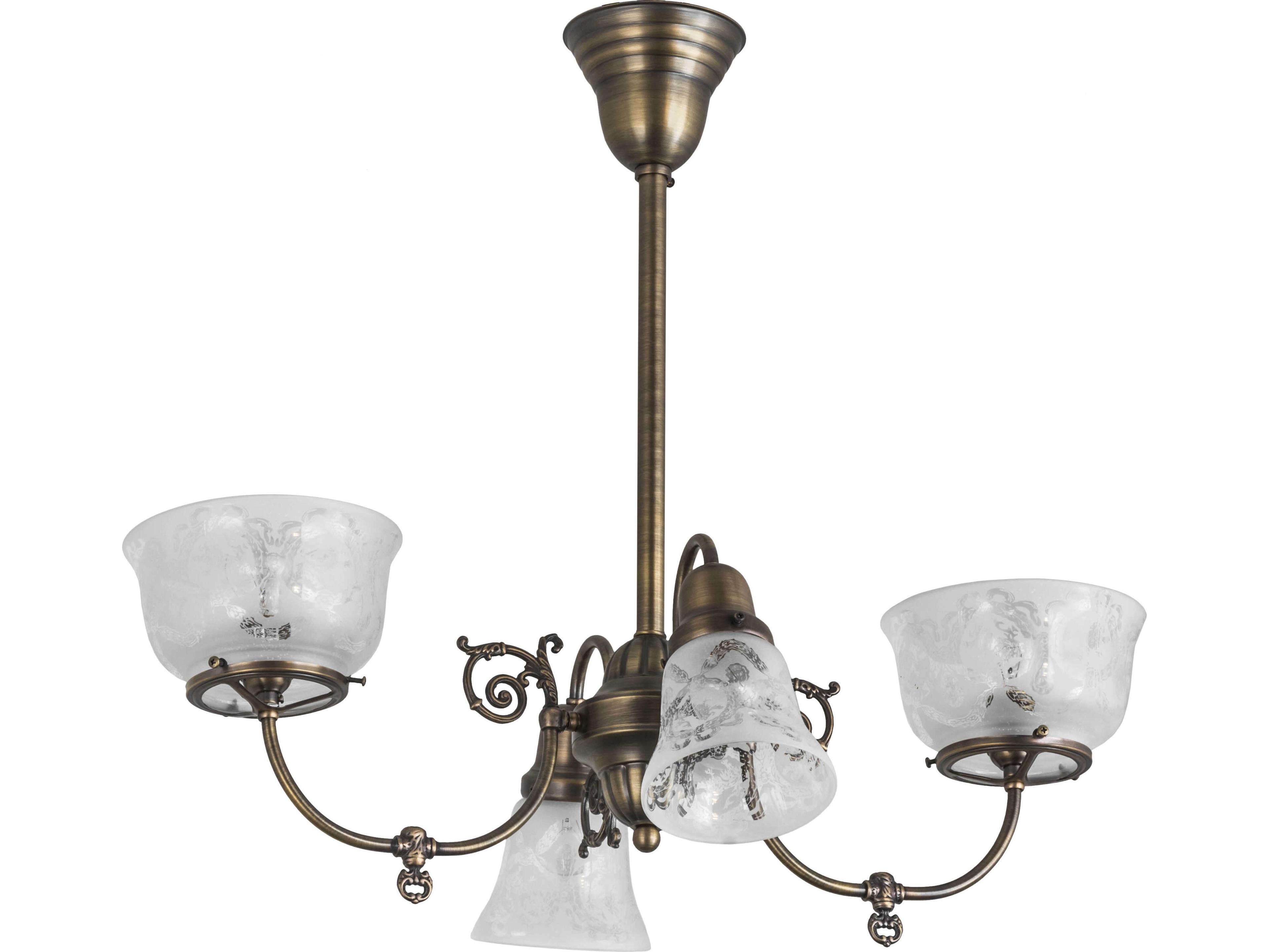 Meyda Revival 4-Light Brass Traditional Chandelier