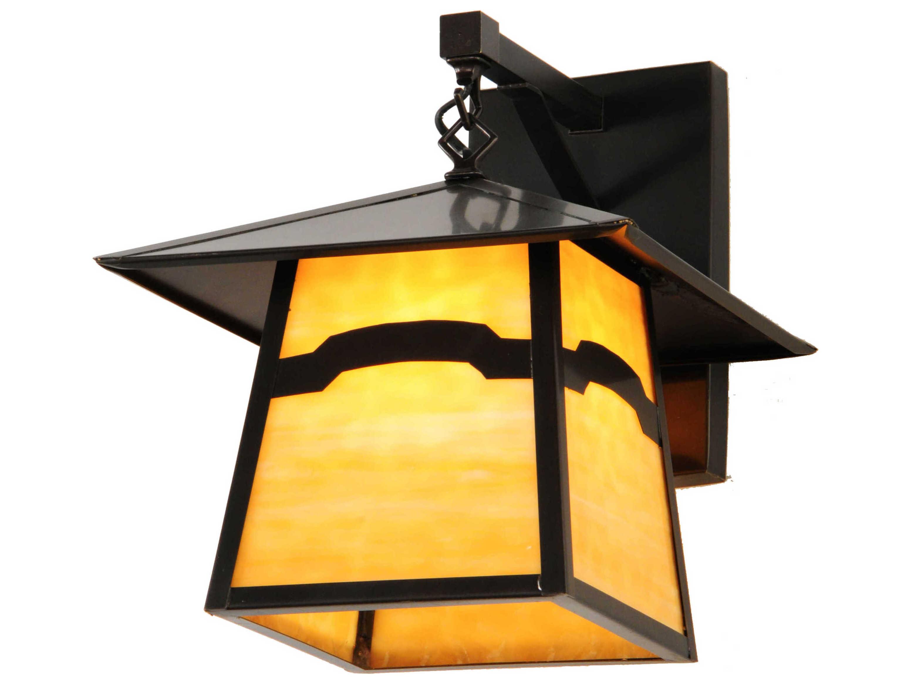 Meyda Stillwater 1-Light Craftsman Brown Glass Wall Sconce
