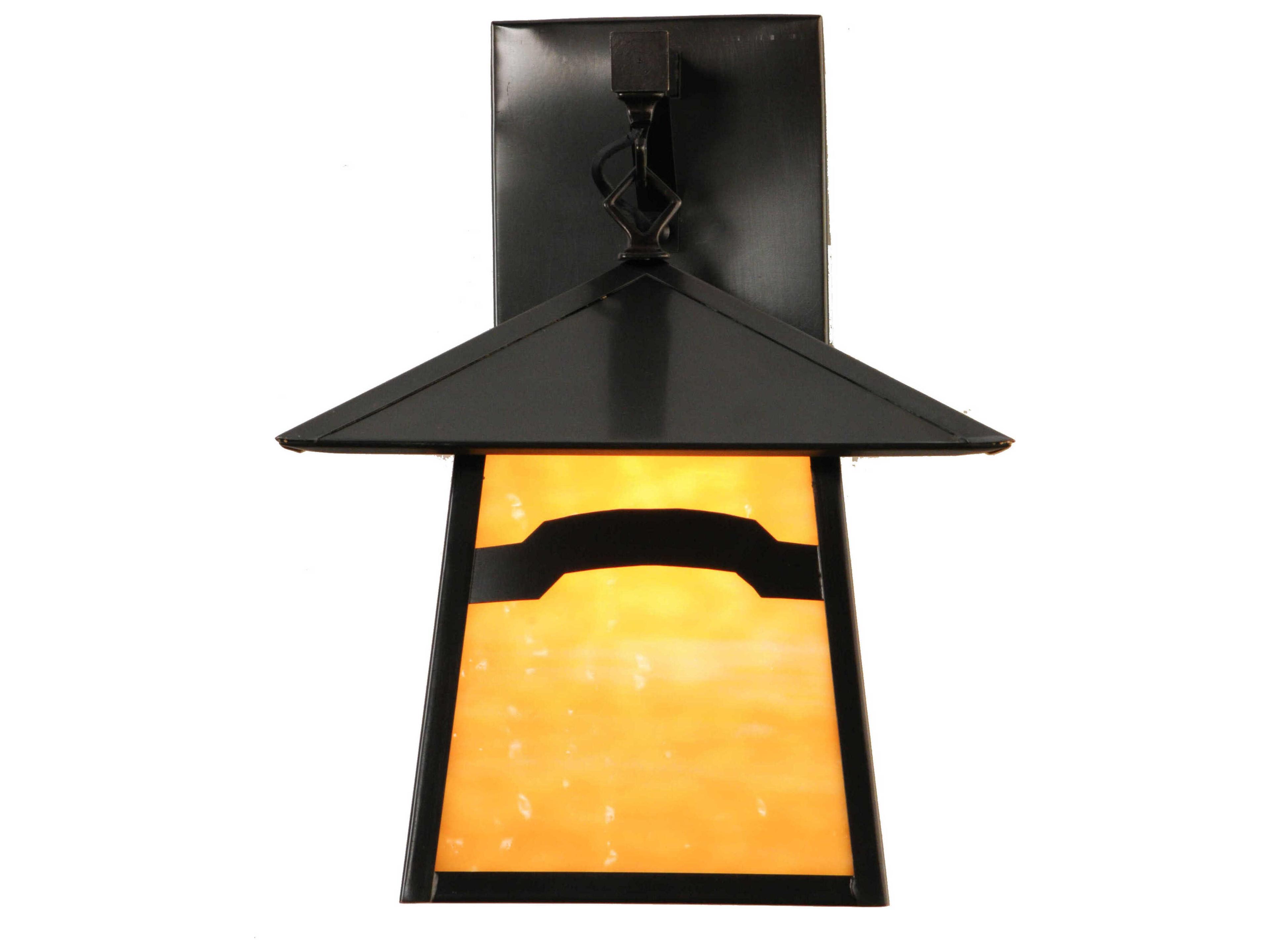 Meyda Stillwater 1-Light Craftsman Brown Glass Wall Sconce