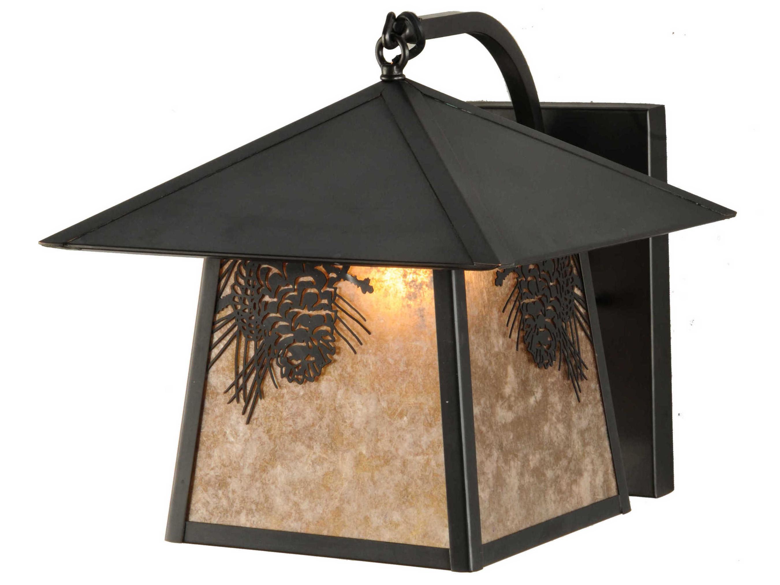 Meyda Stillwater 1-Light Craftsman Brown Glass Wall Sconce