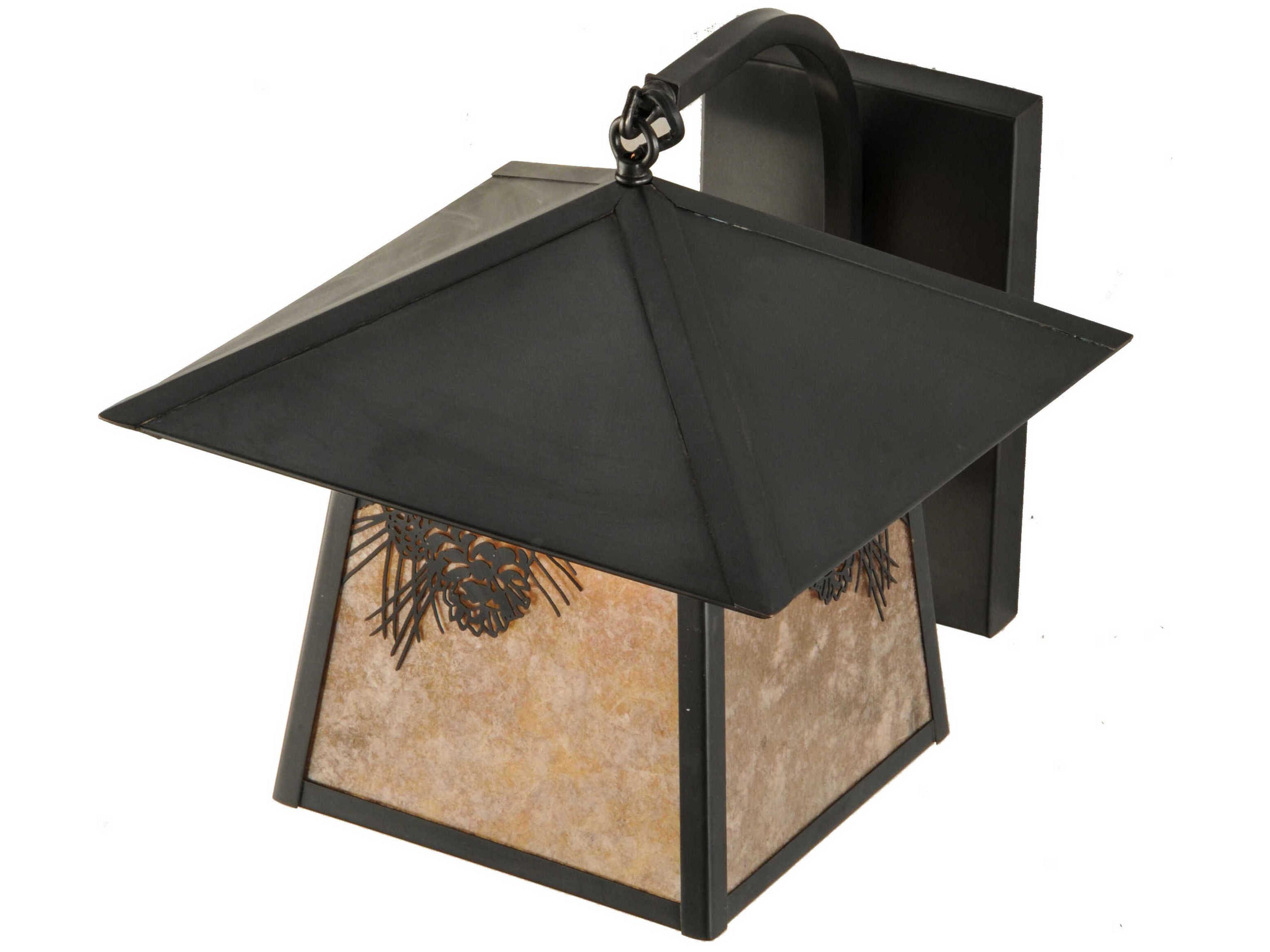 Meyda Stillwater 1-Light Craftsman Brown Glass Wall Sconce