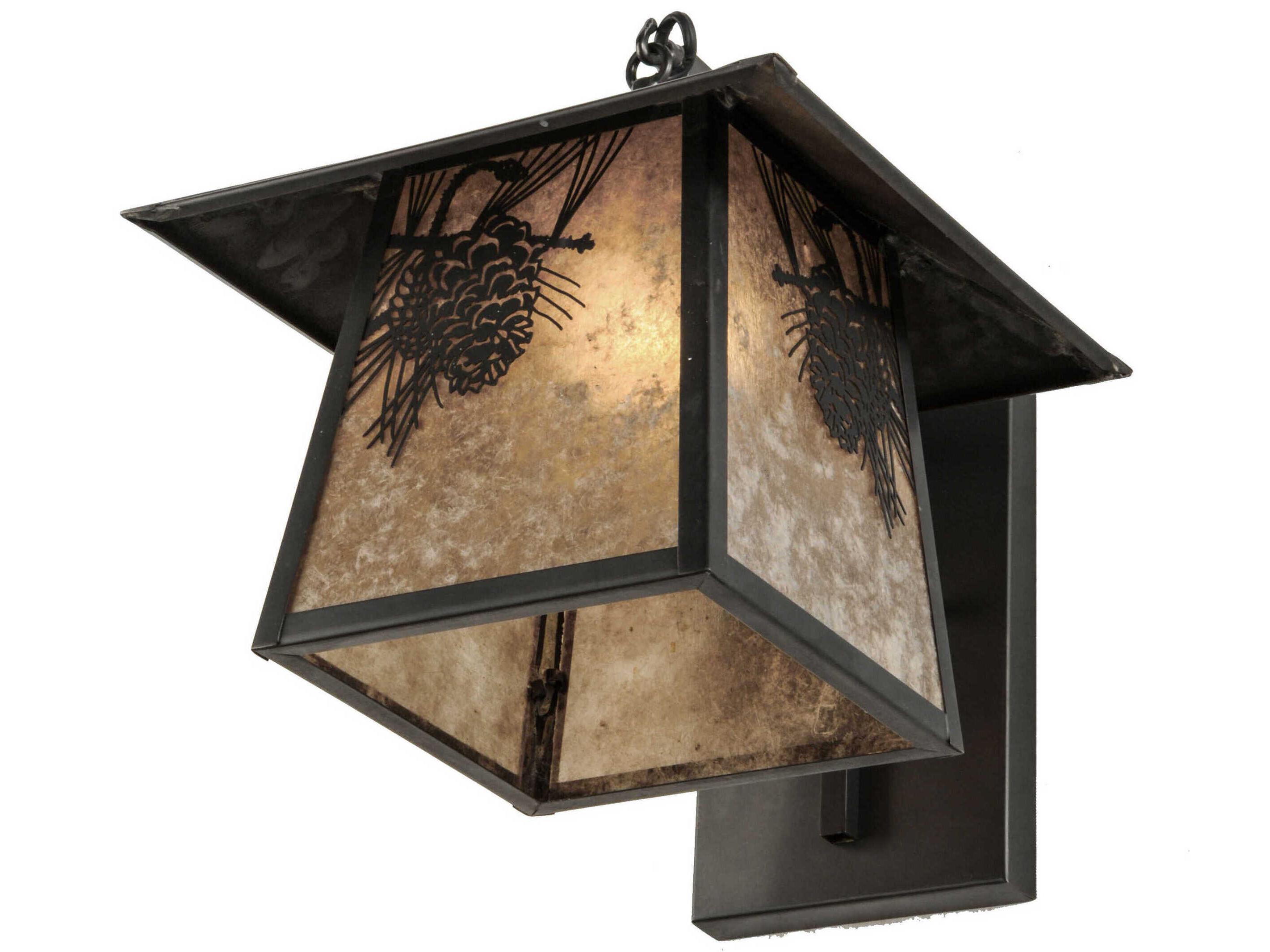 Meyda Stillwater 1-Light Craftsman Brown Glass Wall Sconce