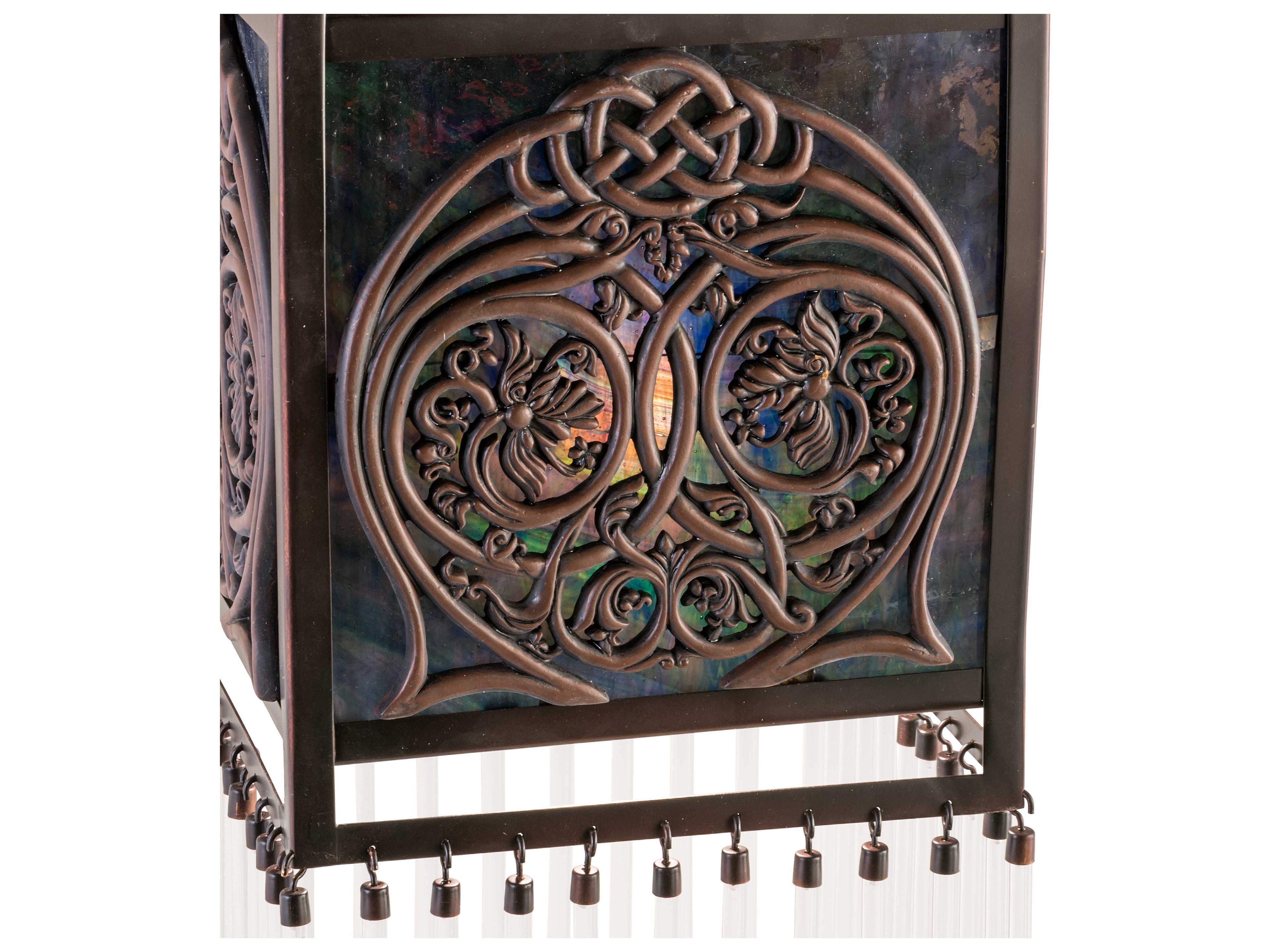 Meyda Celtic Knot 1-Light Copper Glass Geometric Mini Pendant