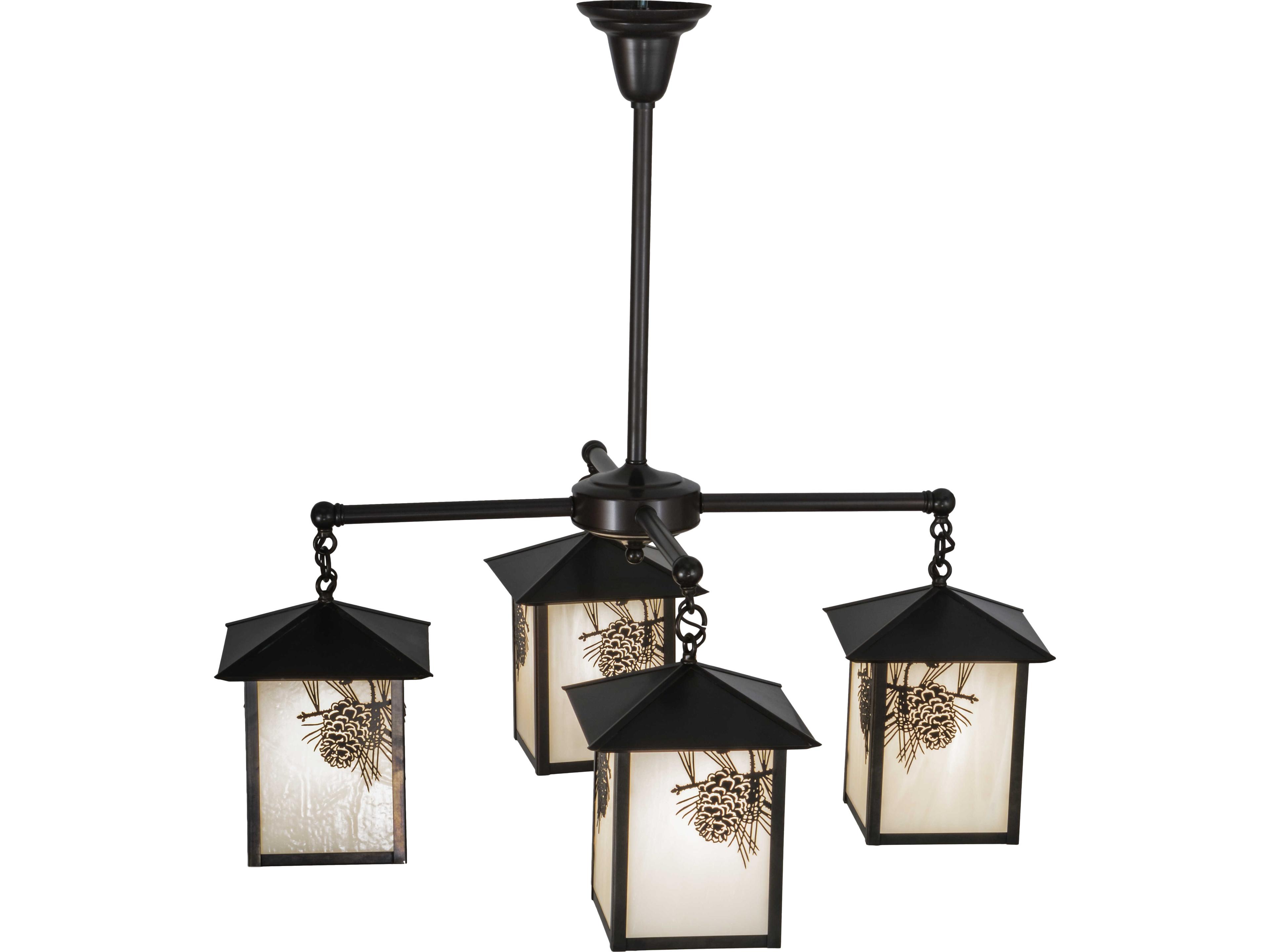 Meyda Seneca 4-Light Brown Traditional Chandelier