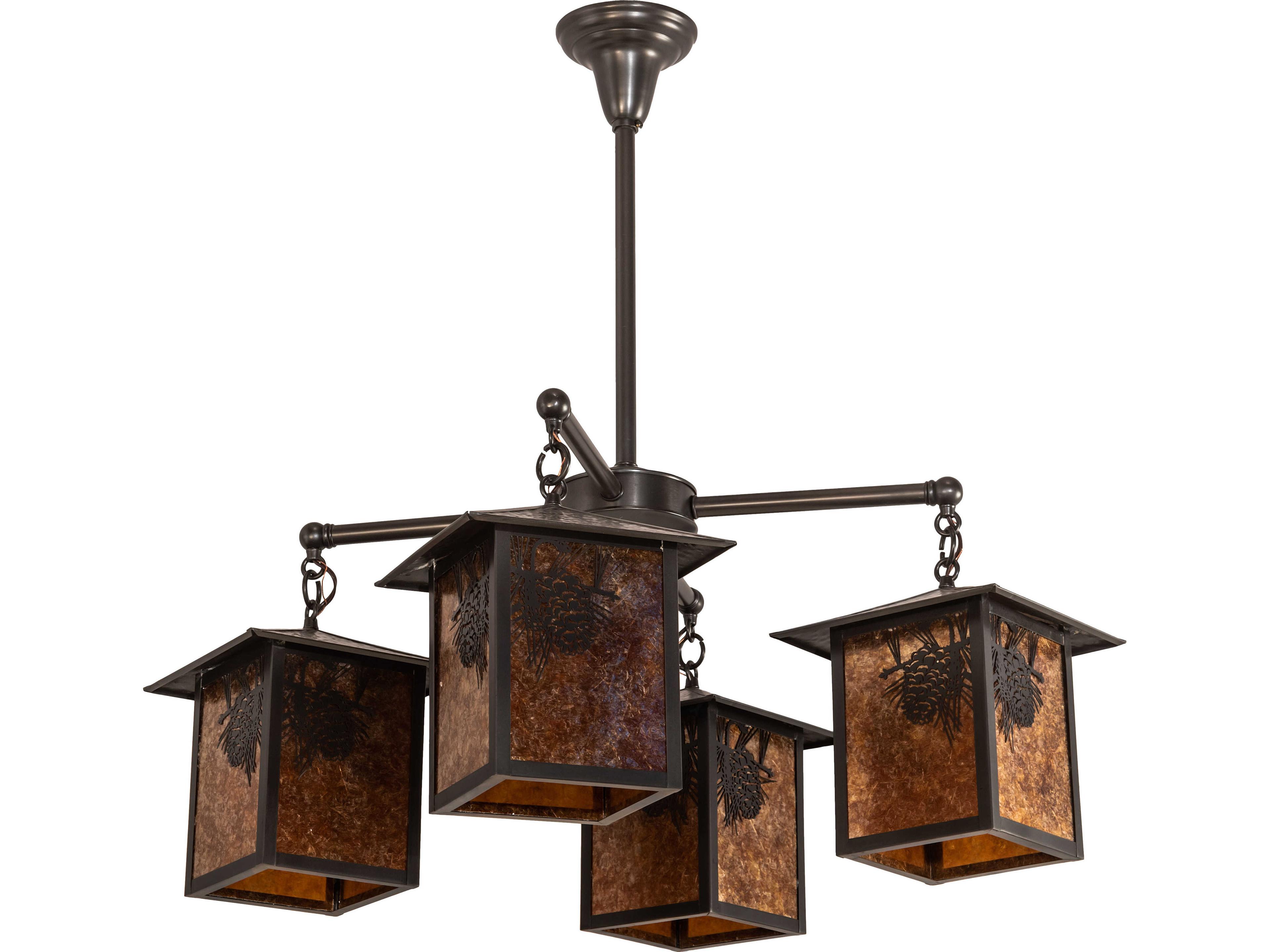 Meyda Seneca 4-Light Brown Traditional Chandelier