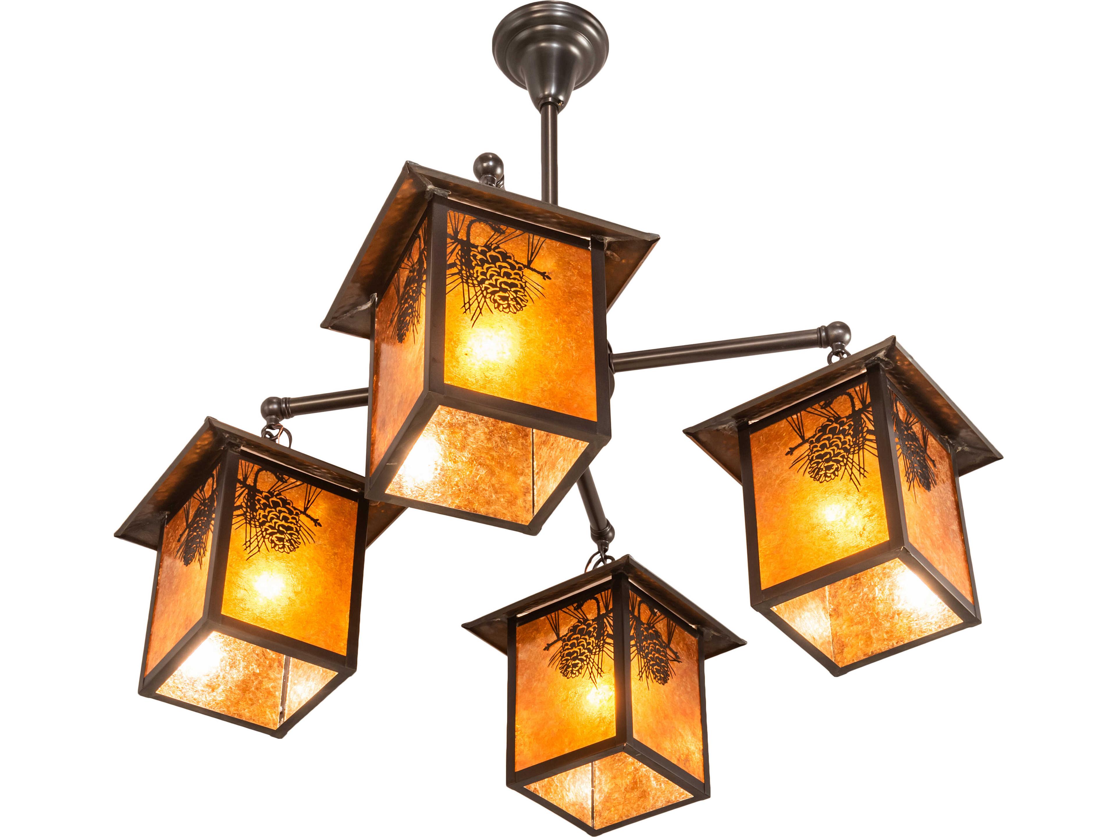 Meyda Seneca 4-Light Brown Traditional Chandelier