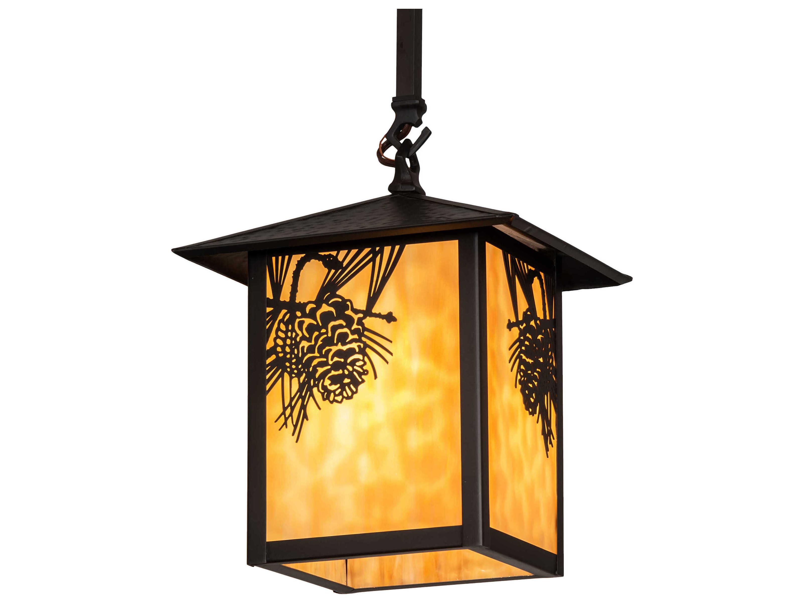 Meyda Seneca Winter Pine 1 - Light Glass Outdoor Hanging Light