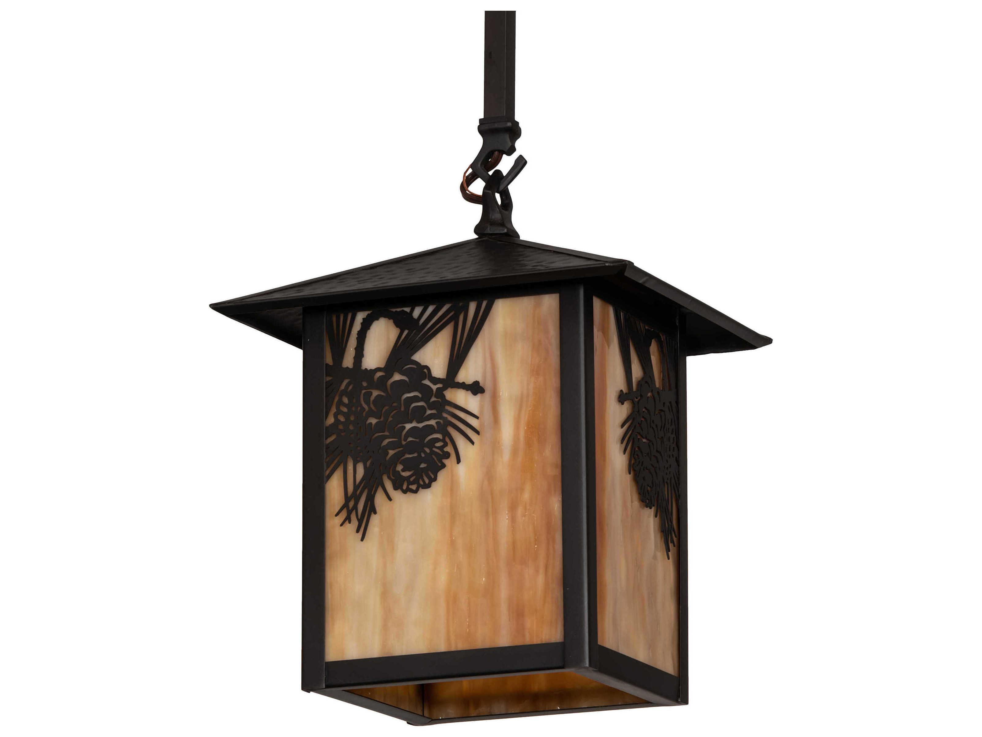 Meyda Seneca Winter Pine 1 - Light Glass Outdoor Hanging Light