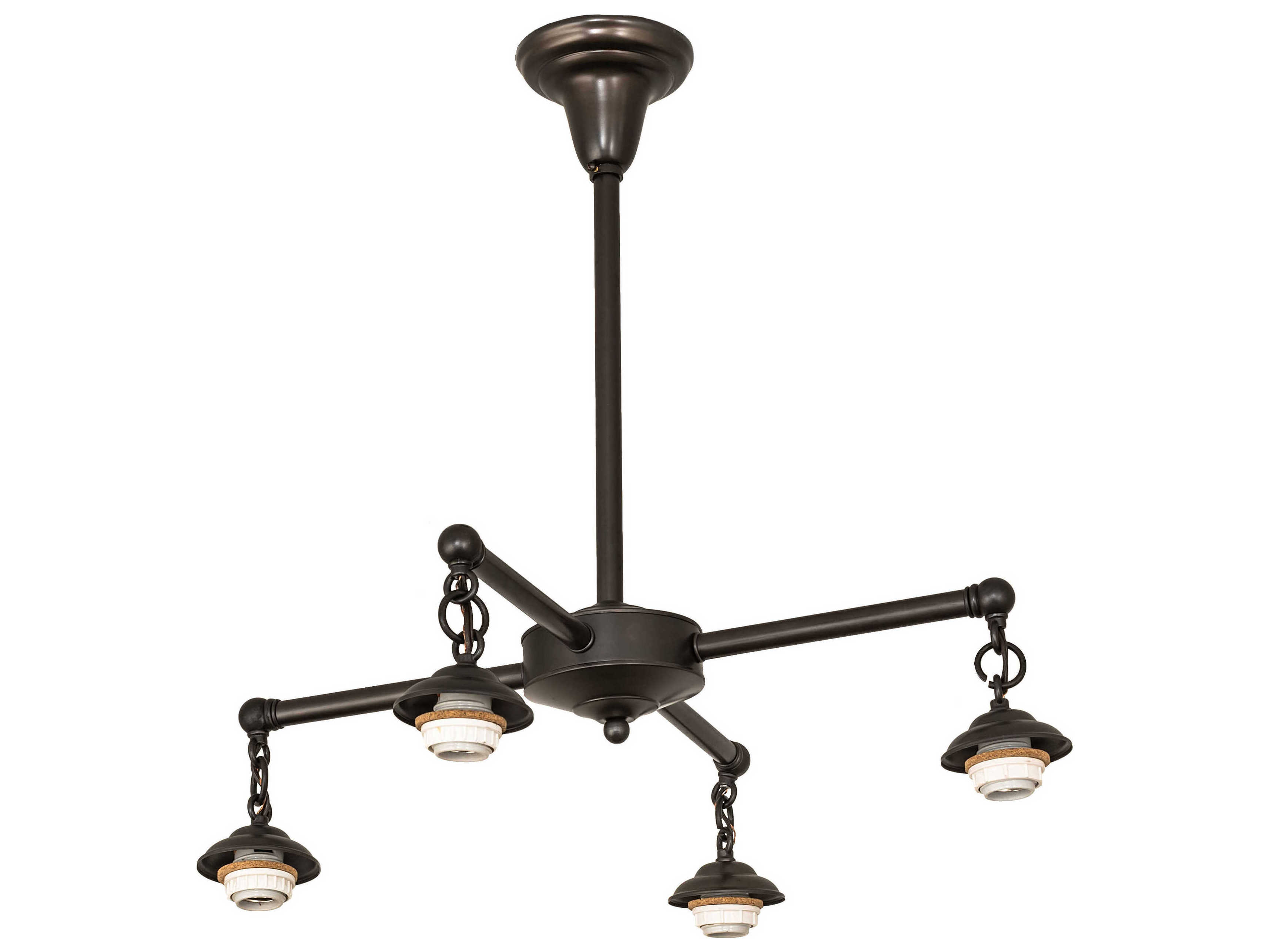 Meyda Craftsman 4-Light Brown Chandelier