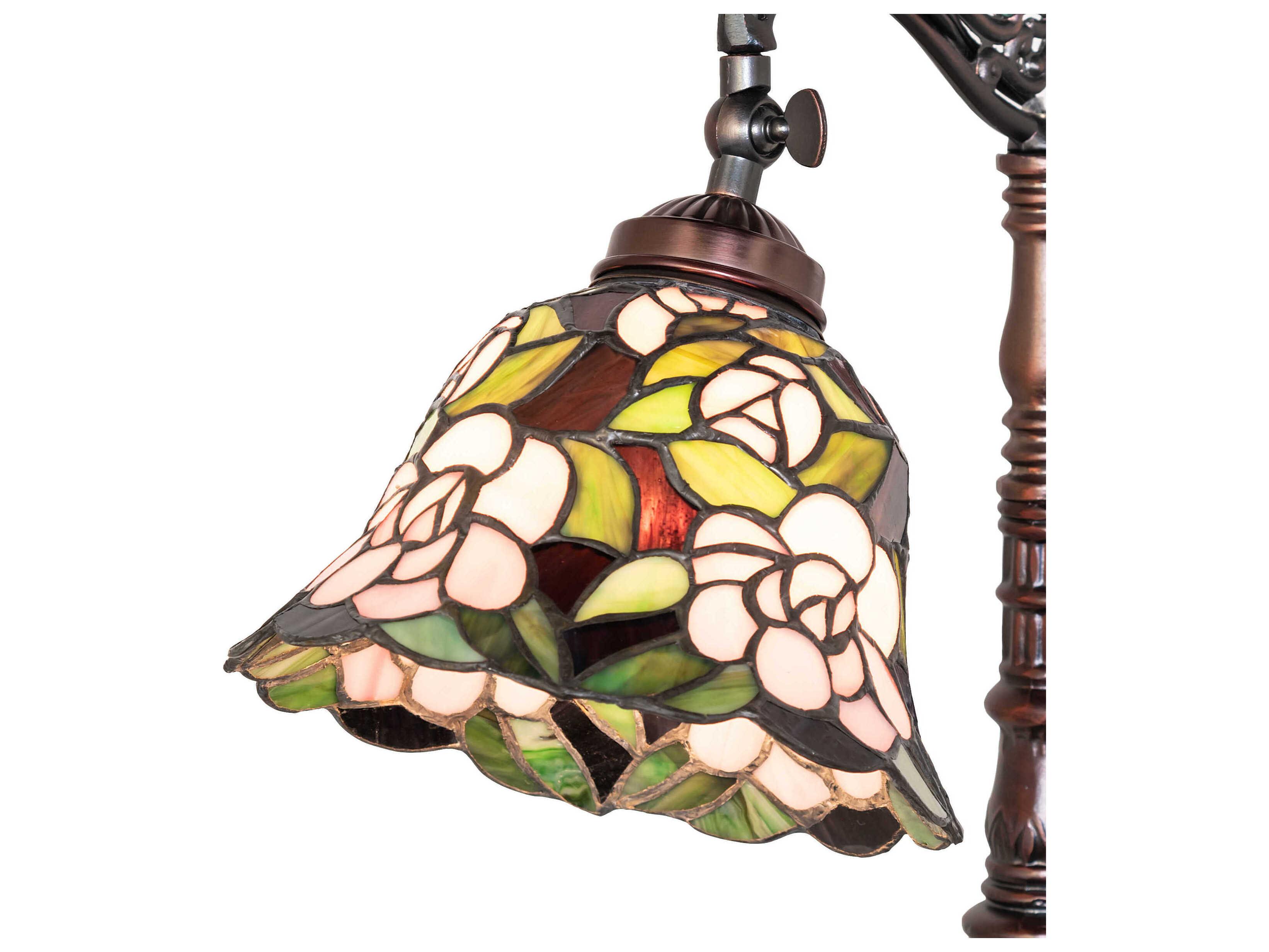 Meyda Begonia Mahogany Bronze Desk Lamp