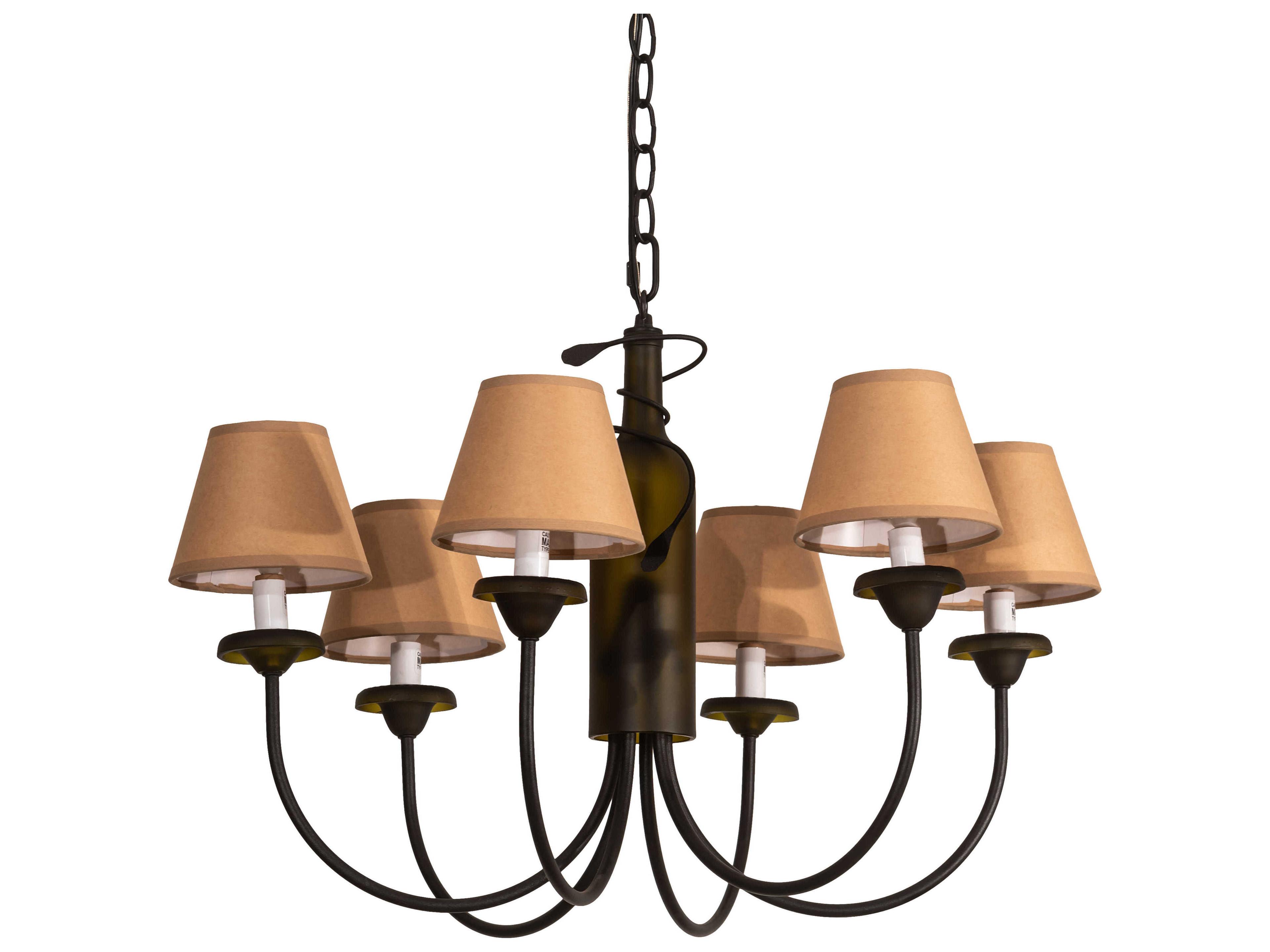 Meyda Tuscan Vineyard 6-Light Black Green Empire Chandelier