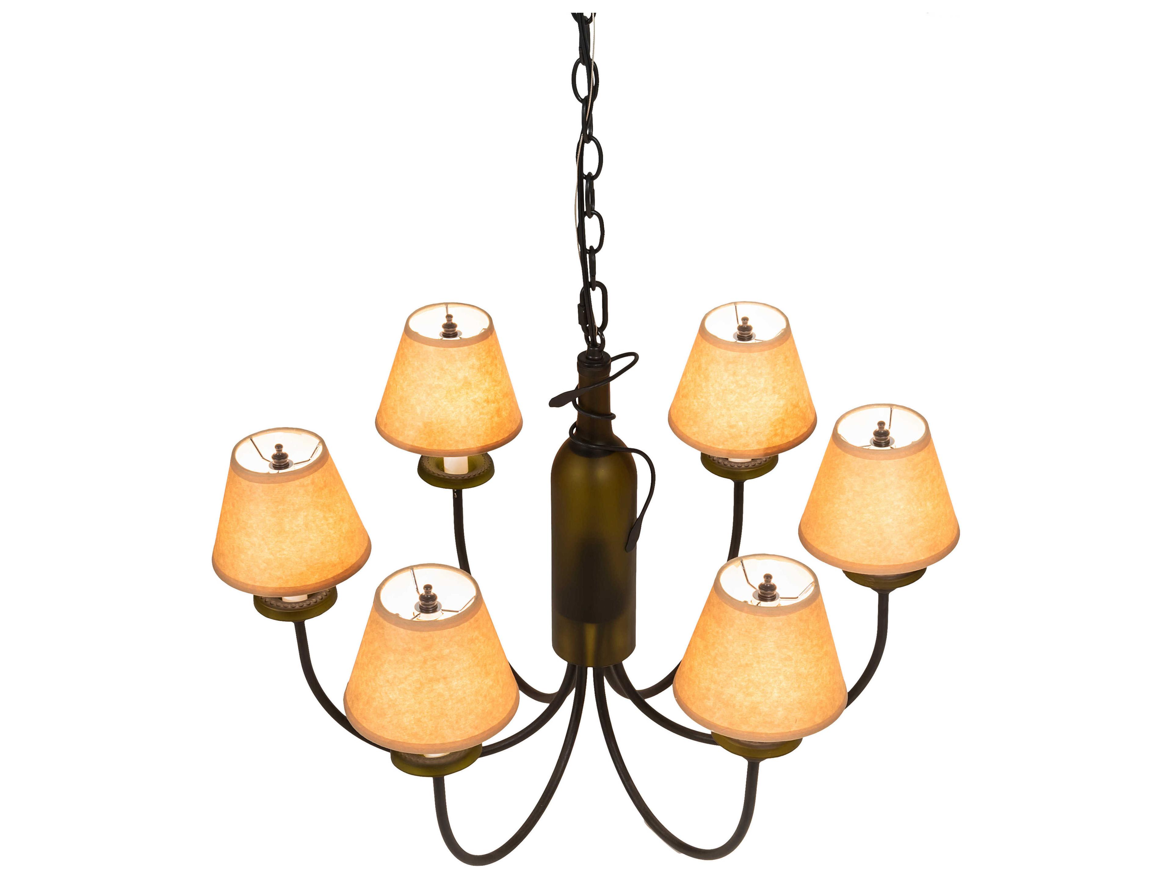 Meyda Tuscan Vineyard 6-Light Black Green Empire Chandelier