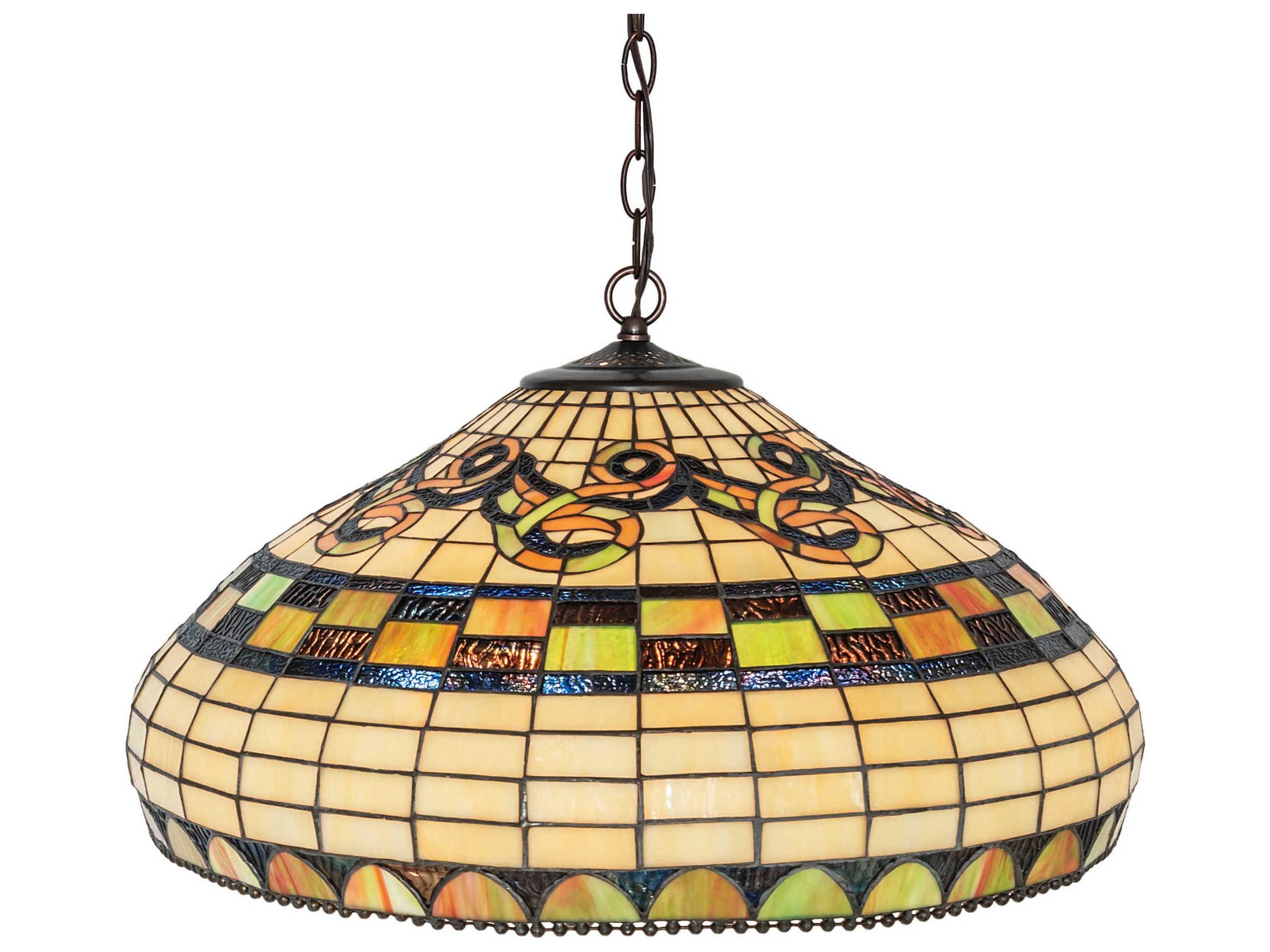 Meyda Tiffany Edwardian 8 1-Light Mahogany Bronze Glass Chandelier