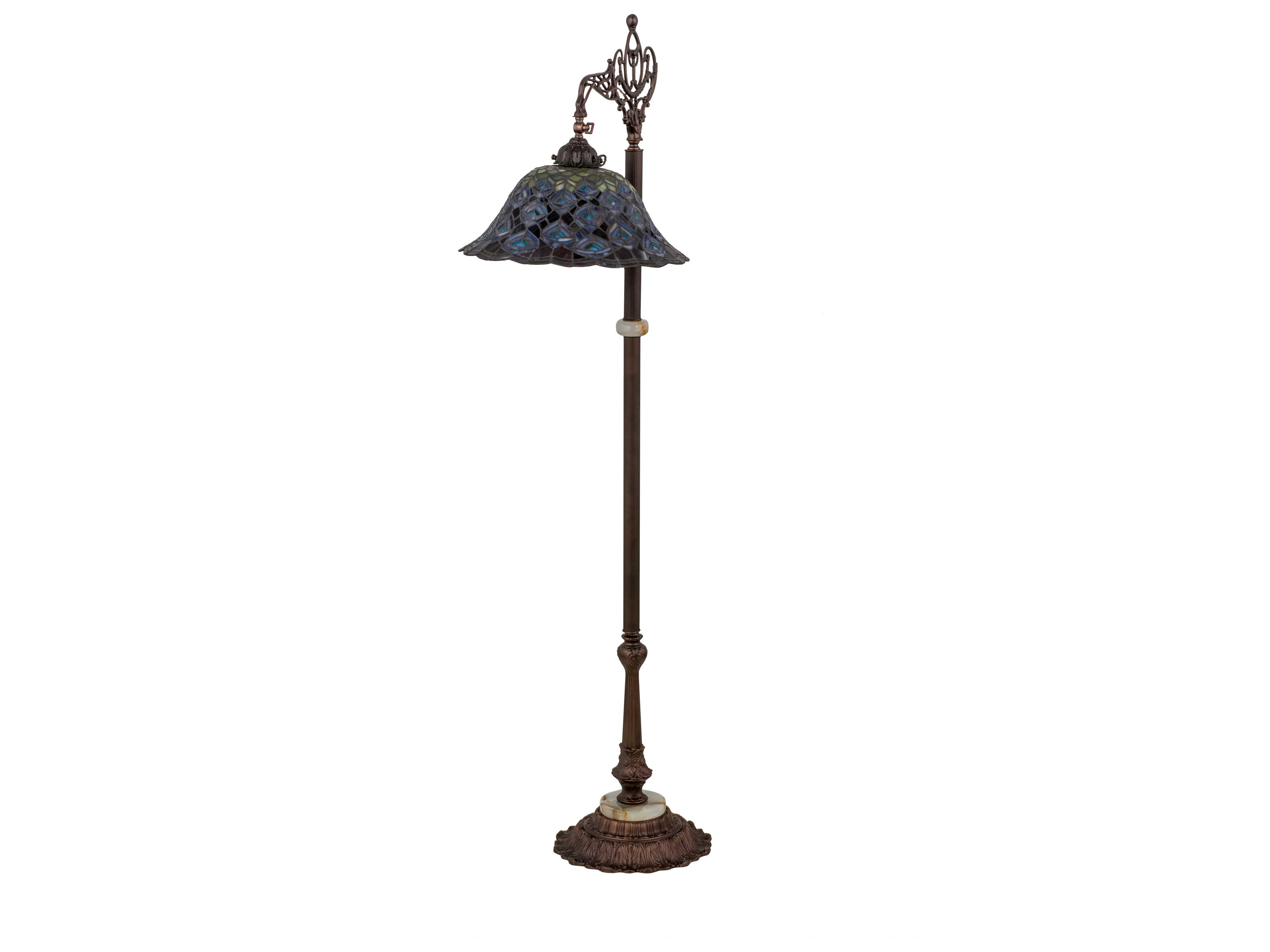 Meyda Lighting Tiffany Peacock Feather Green blue Purple Aqua green Floor Lamp