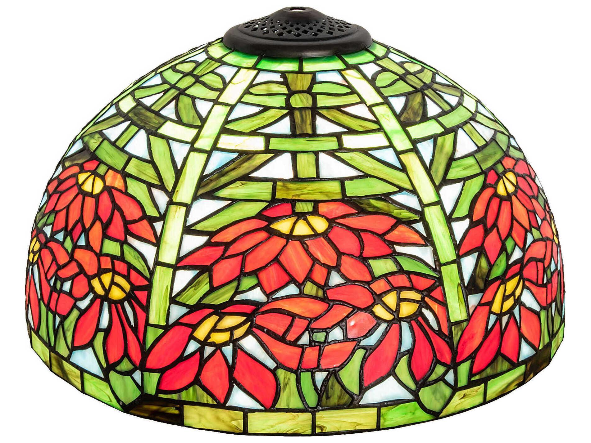 Meyda Ruby / Green 15" Poinsettia Shade