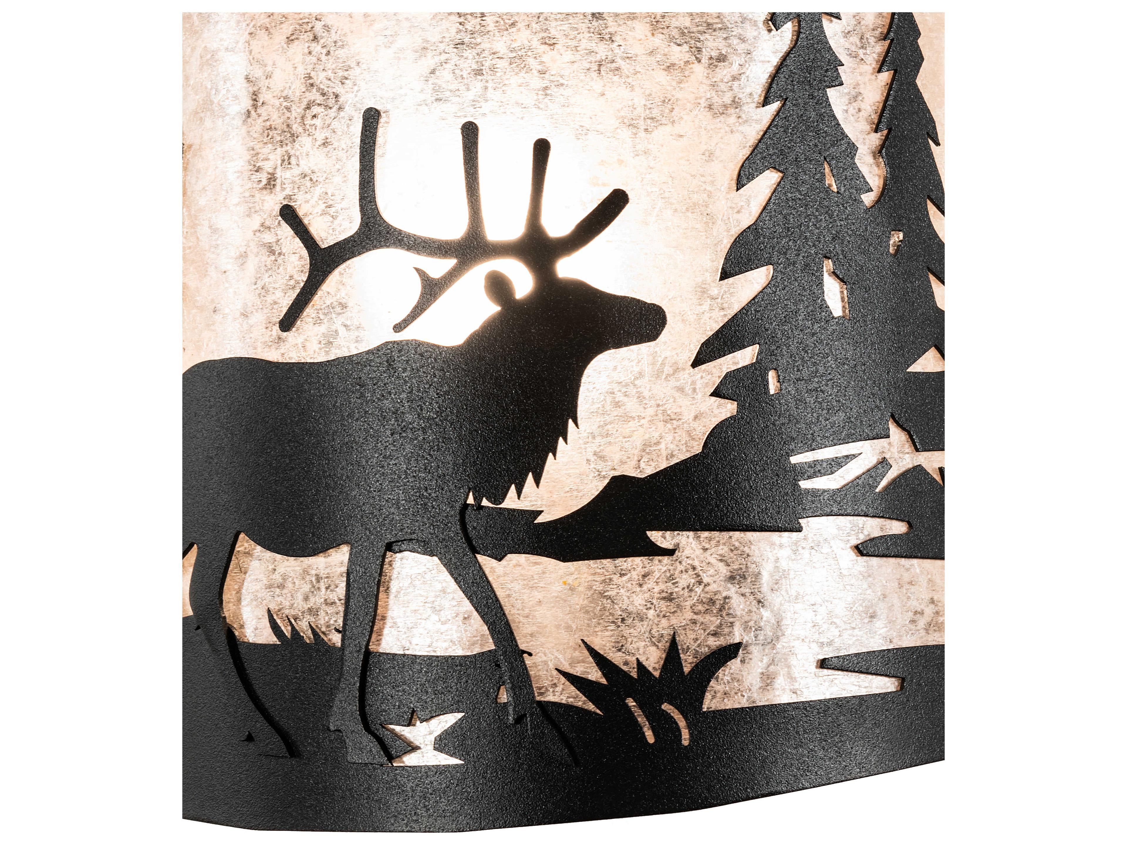 Meyda Elk 1-Light Textured Black Wall Sconce