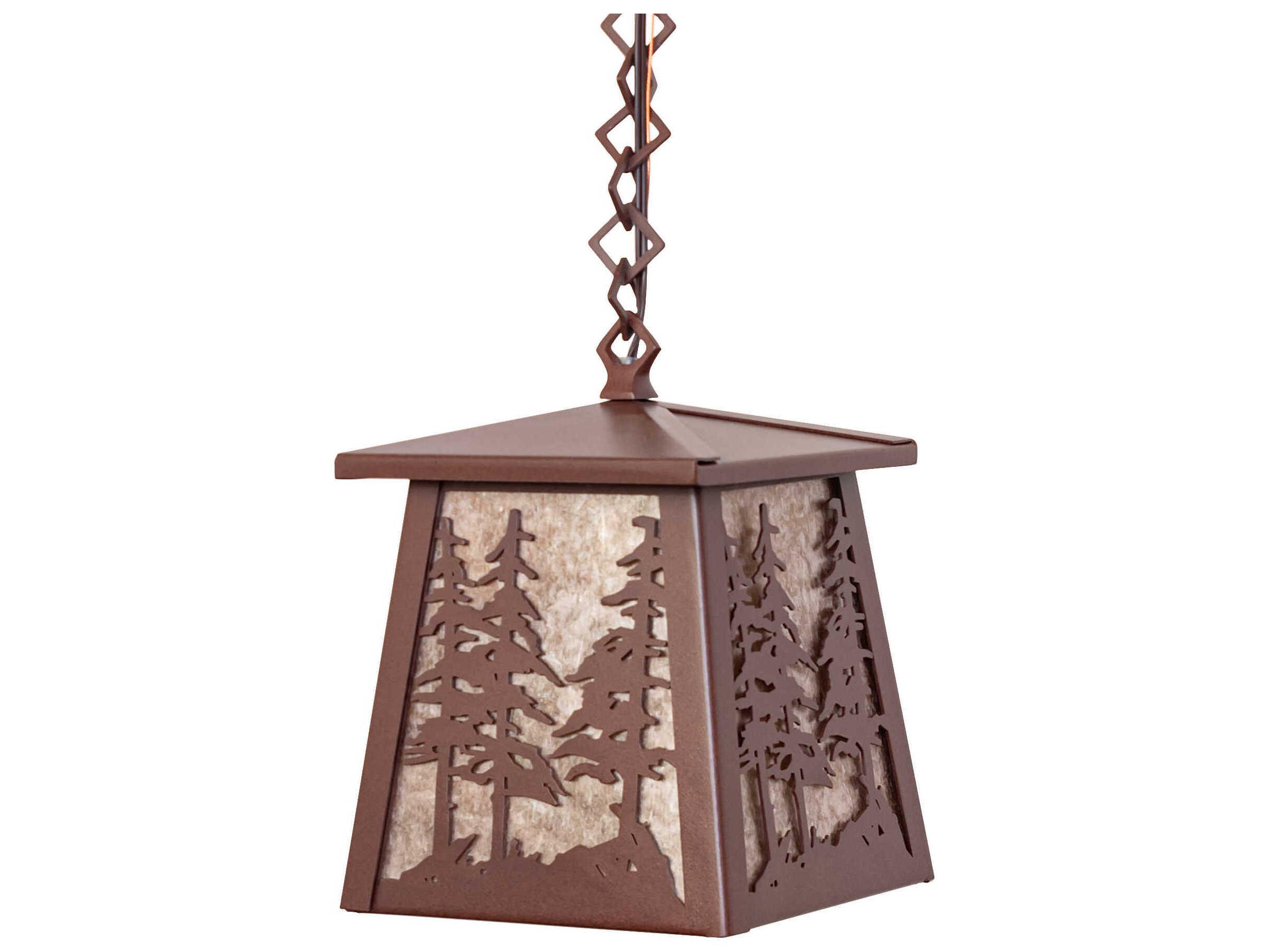 Meyda Stillwater Tall Pines 1-Light Rust Mini Pendant