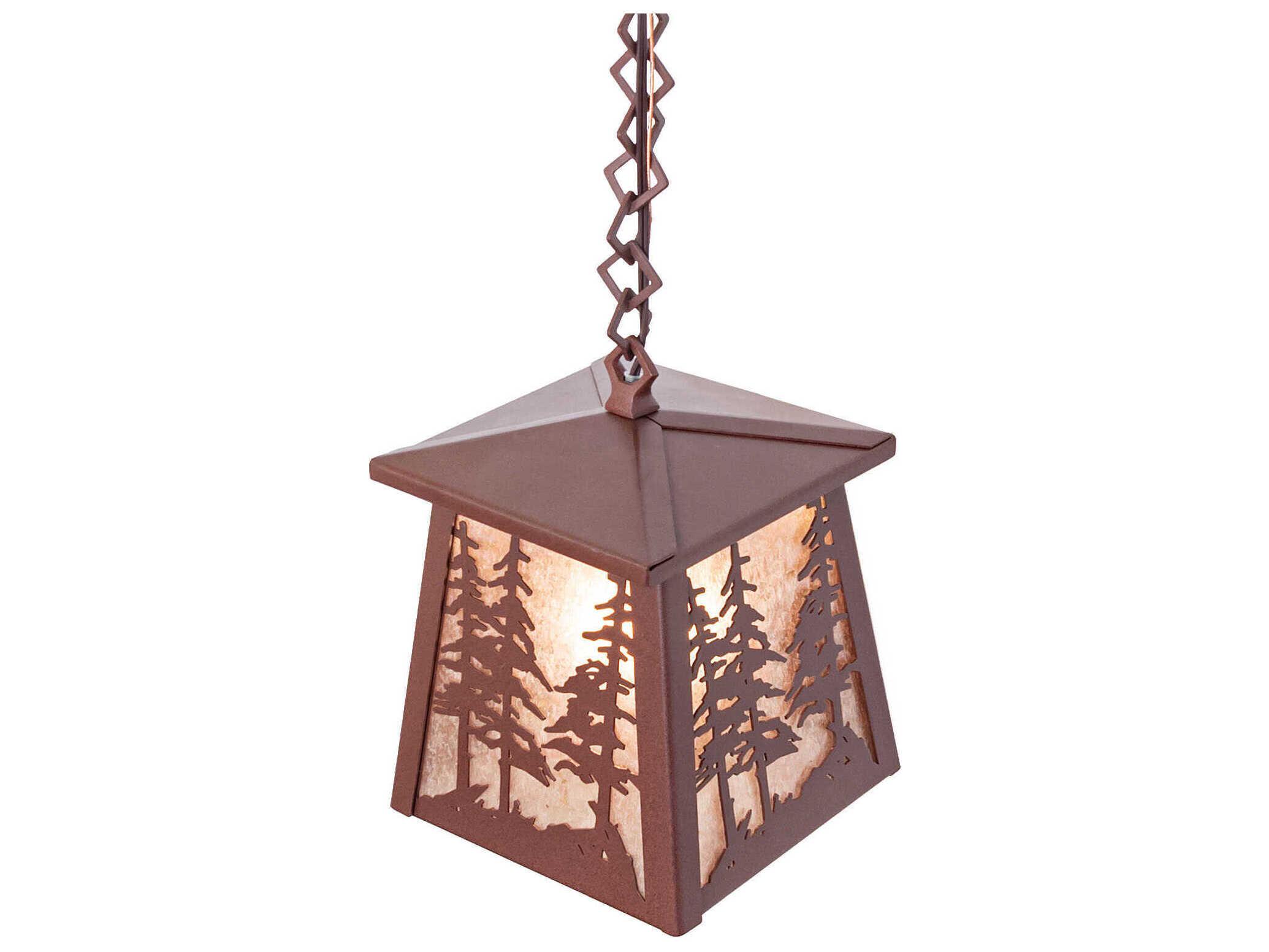 Meyda Stillwater Tall Pines 1-Light Rust Mini Pendant