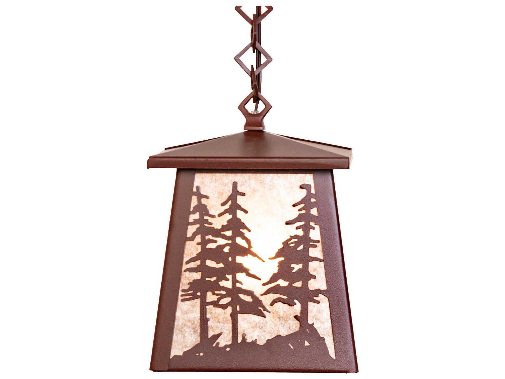 Meyda Stillwater Tall Pines 1-Light Rust Mini Pendant