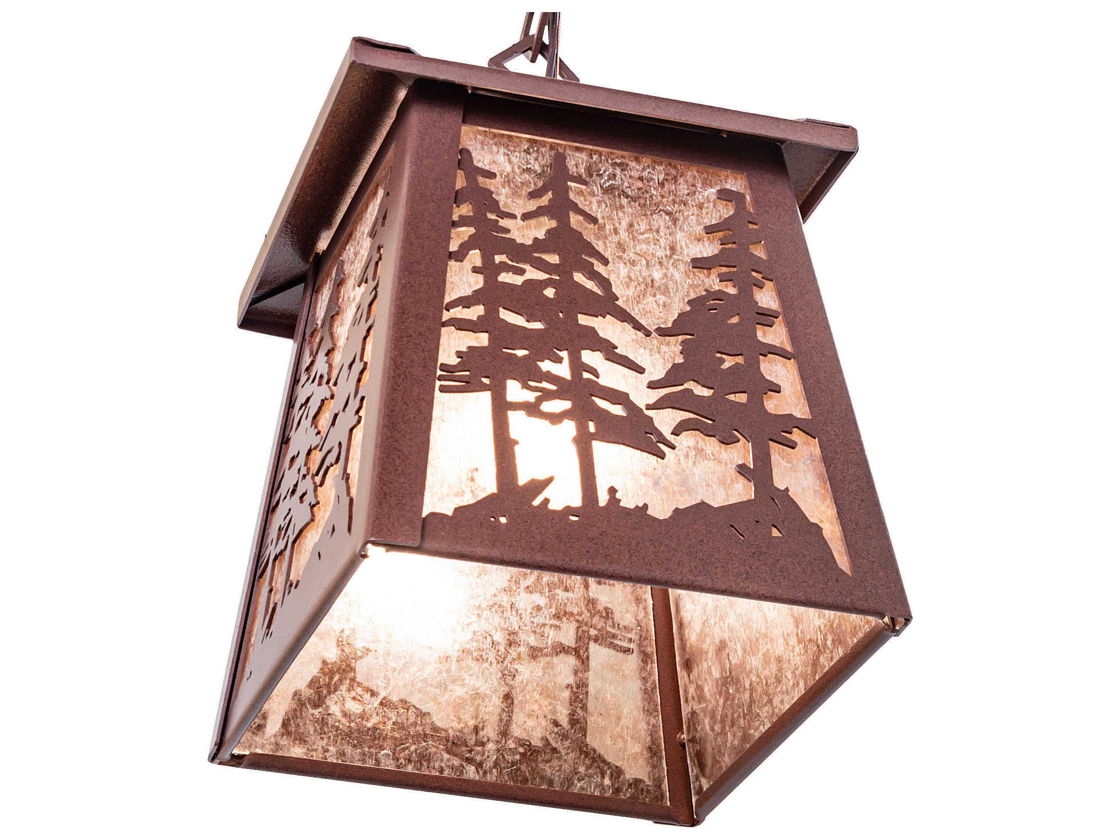 Meyda Stillwater Tall Pines 1-Light Rust Mini Pendant