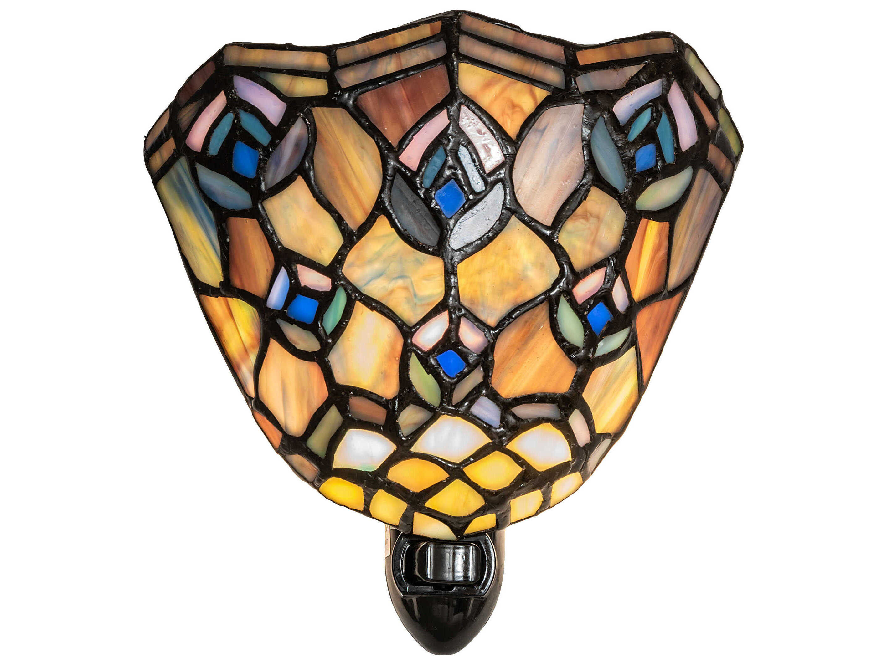 Meyda Tiffany Peacock Feather 1-Light Blue Glass Wall Sconce