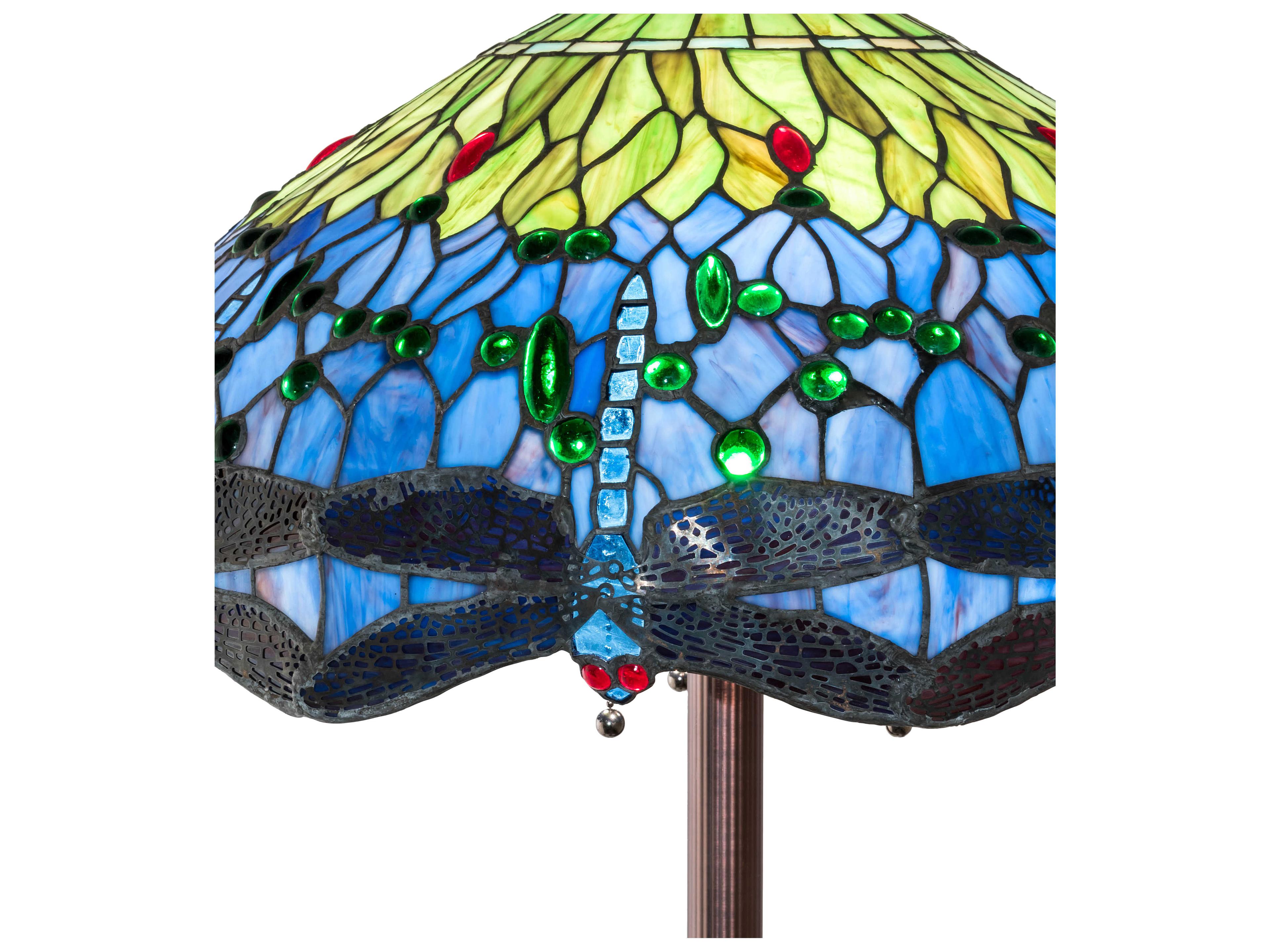 Meyda Tiffany Hanginghead Dragonfly Glass Mahogany Bronze Floor Lamp