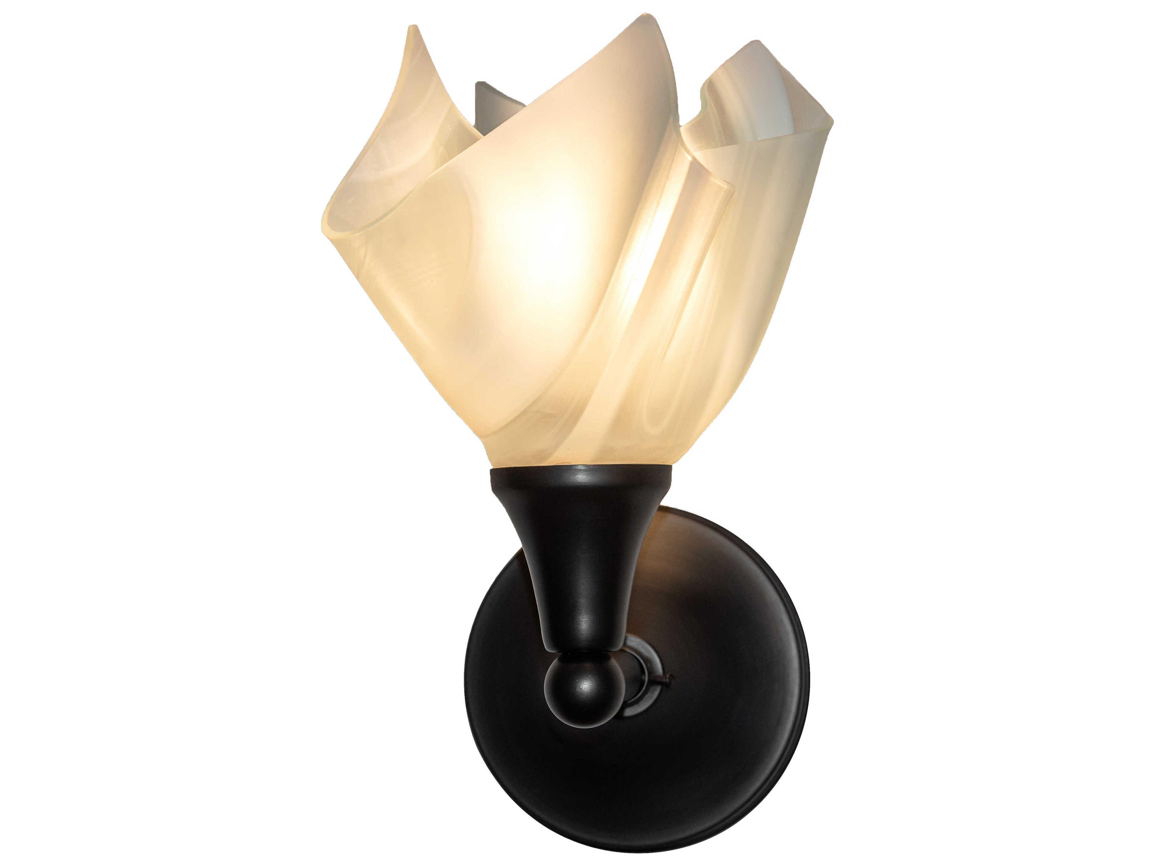 Meyda Metro Craftsman Brown White Glass Wall Sconce