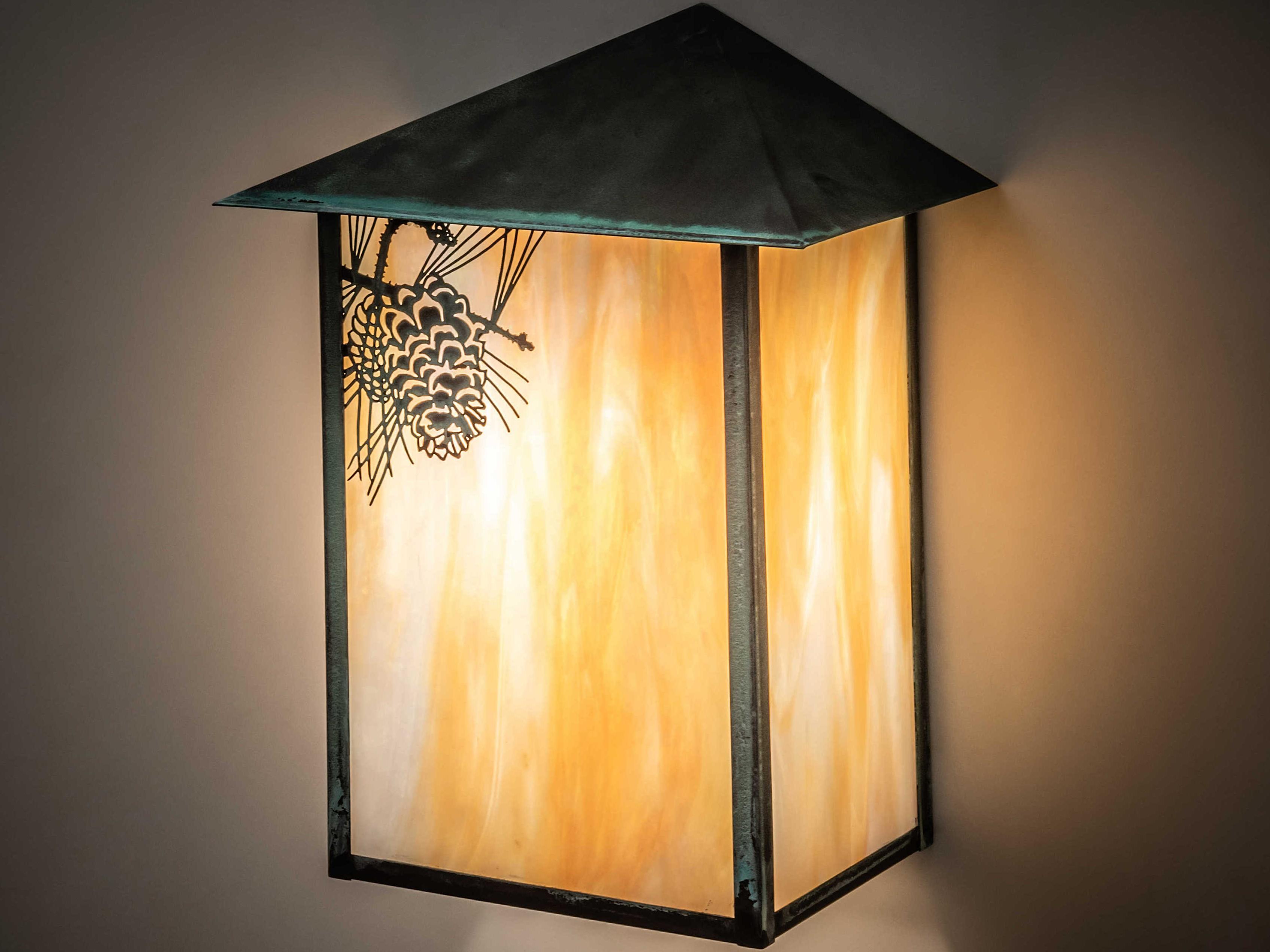 Meyda Seneca Winter Pine 1 - Light Glass Outdoor Wall Light