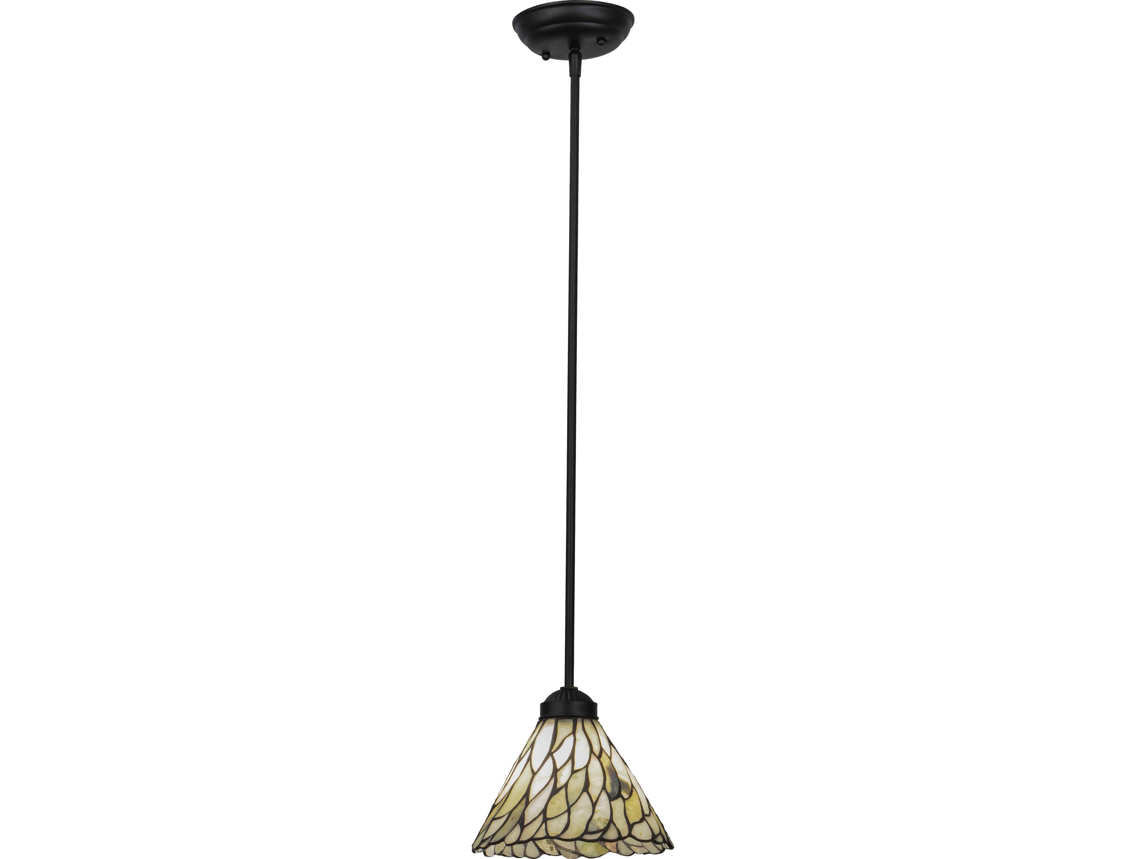Meyda Willow 1-Light Black Tiffany Traditional Mini Pendant