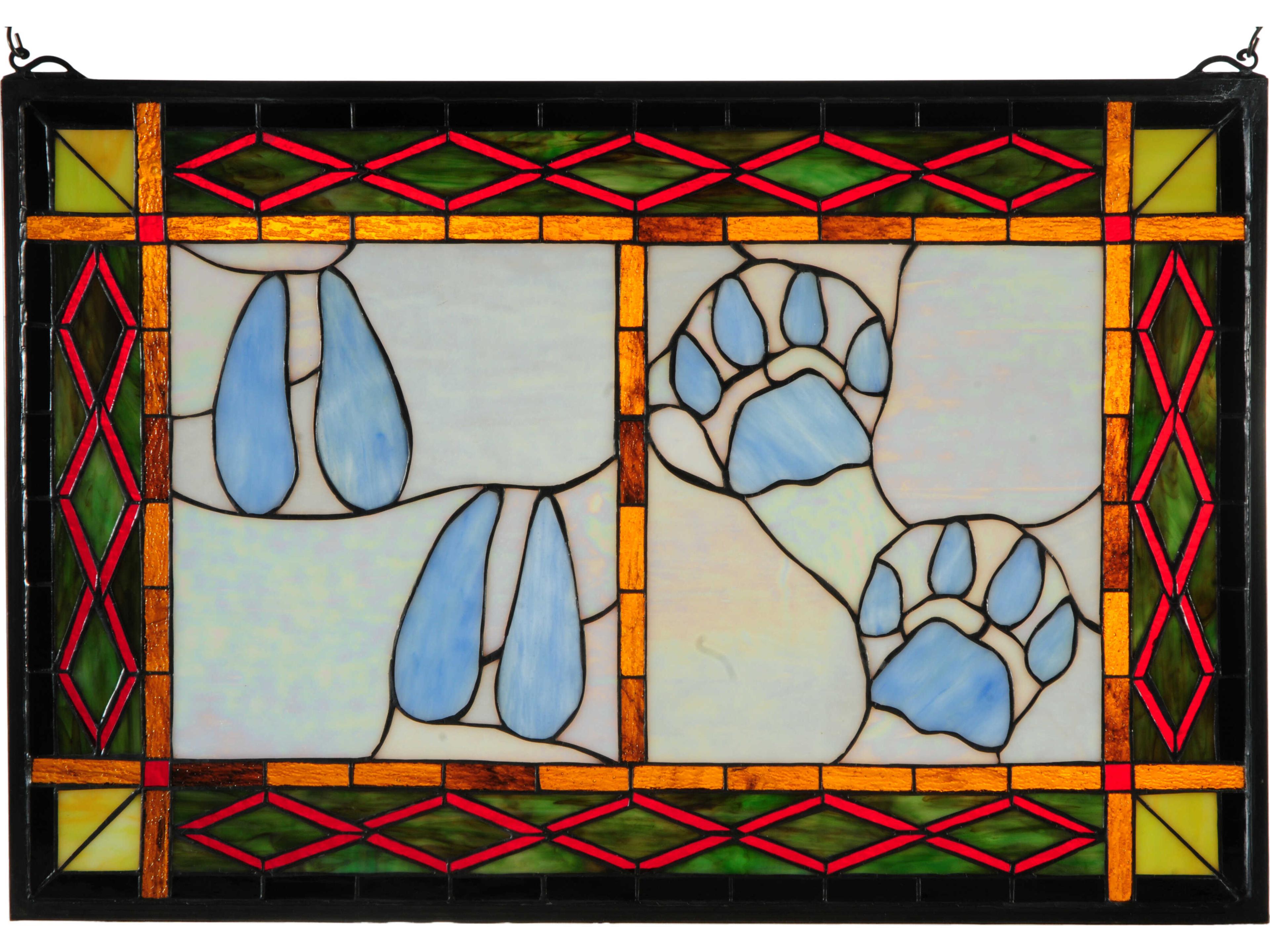 Meyda Deer & Cougar Tracks Stained Glass Window