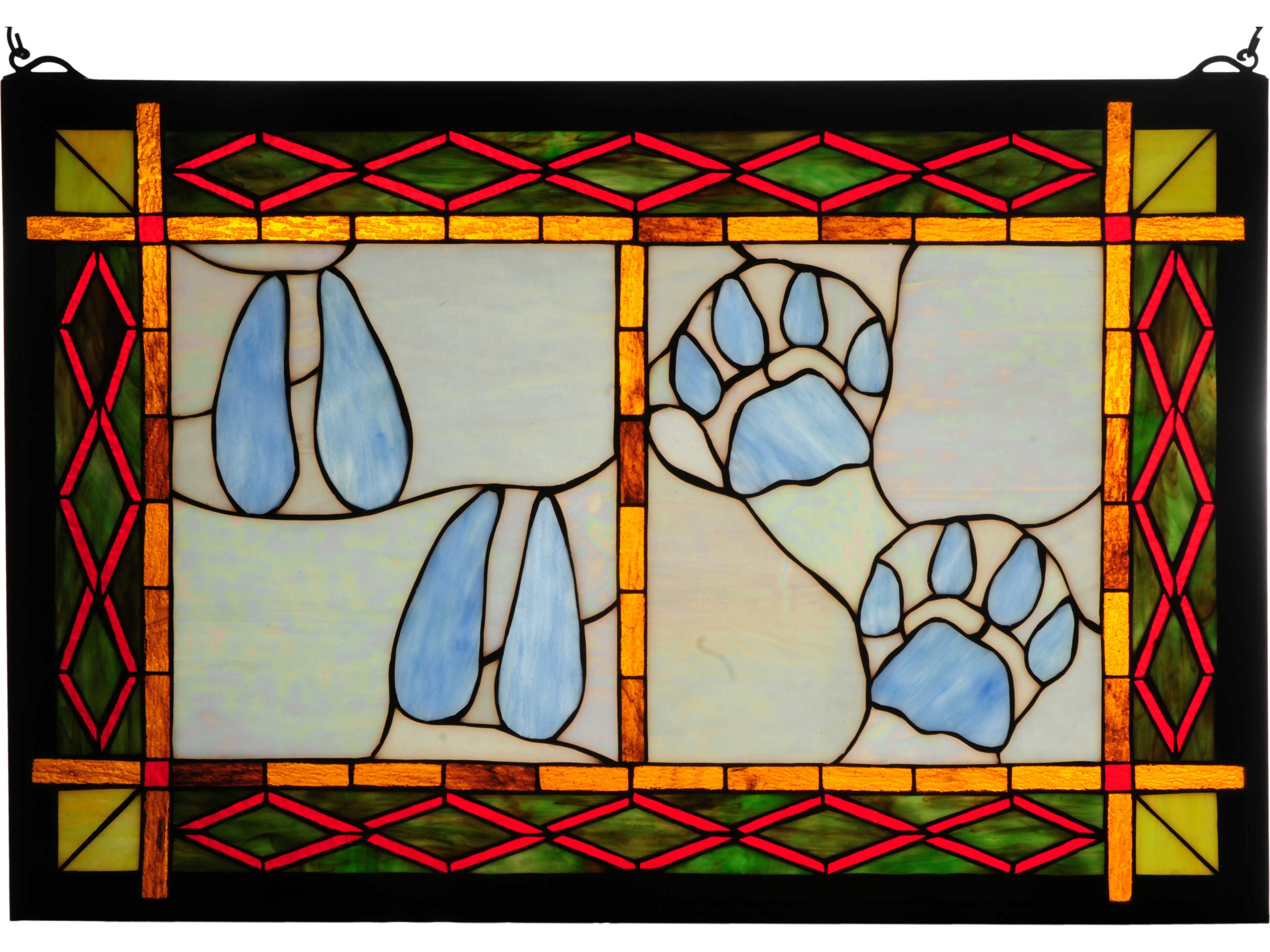 Meyda Deer & Cougar Tracks Stained Glass Window
