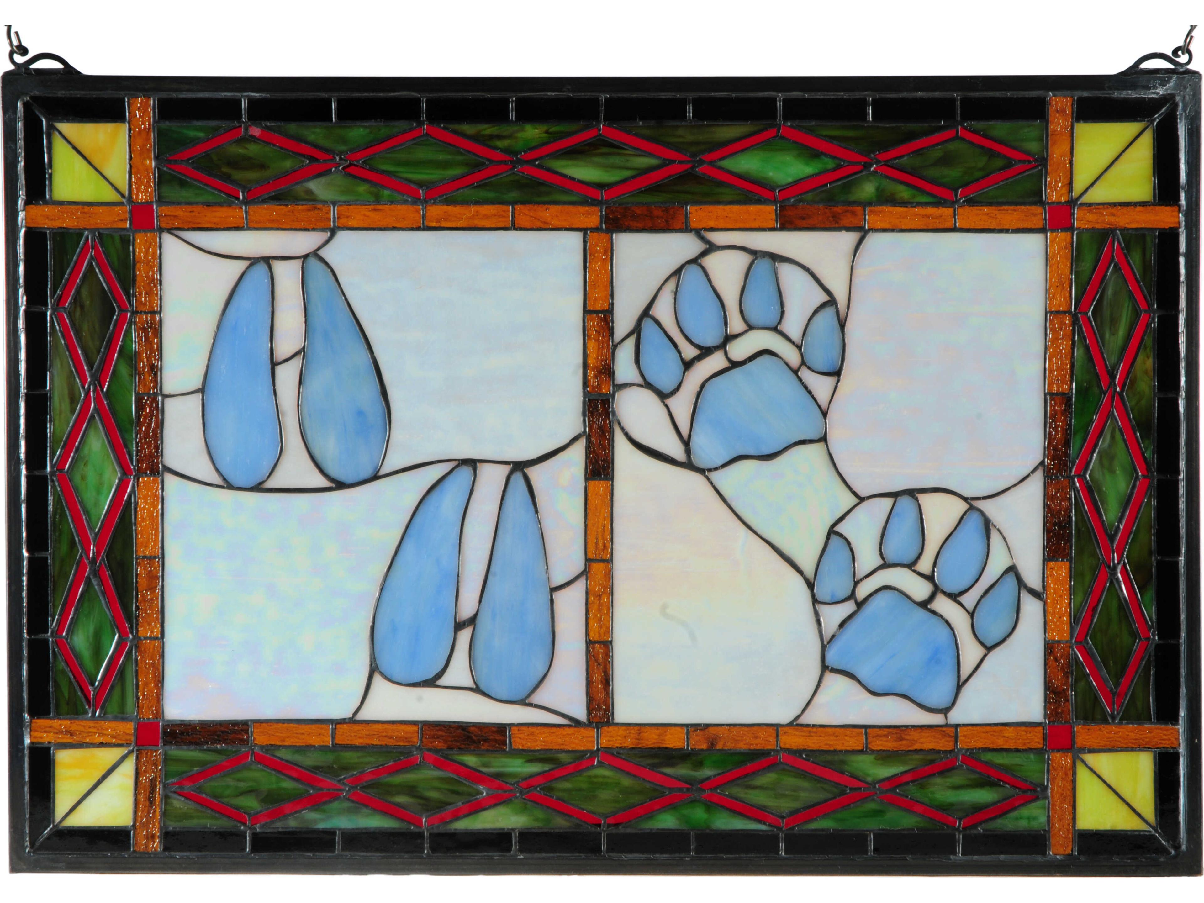 Meyda Deer & Cougar Tracks Stained Glass Window
