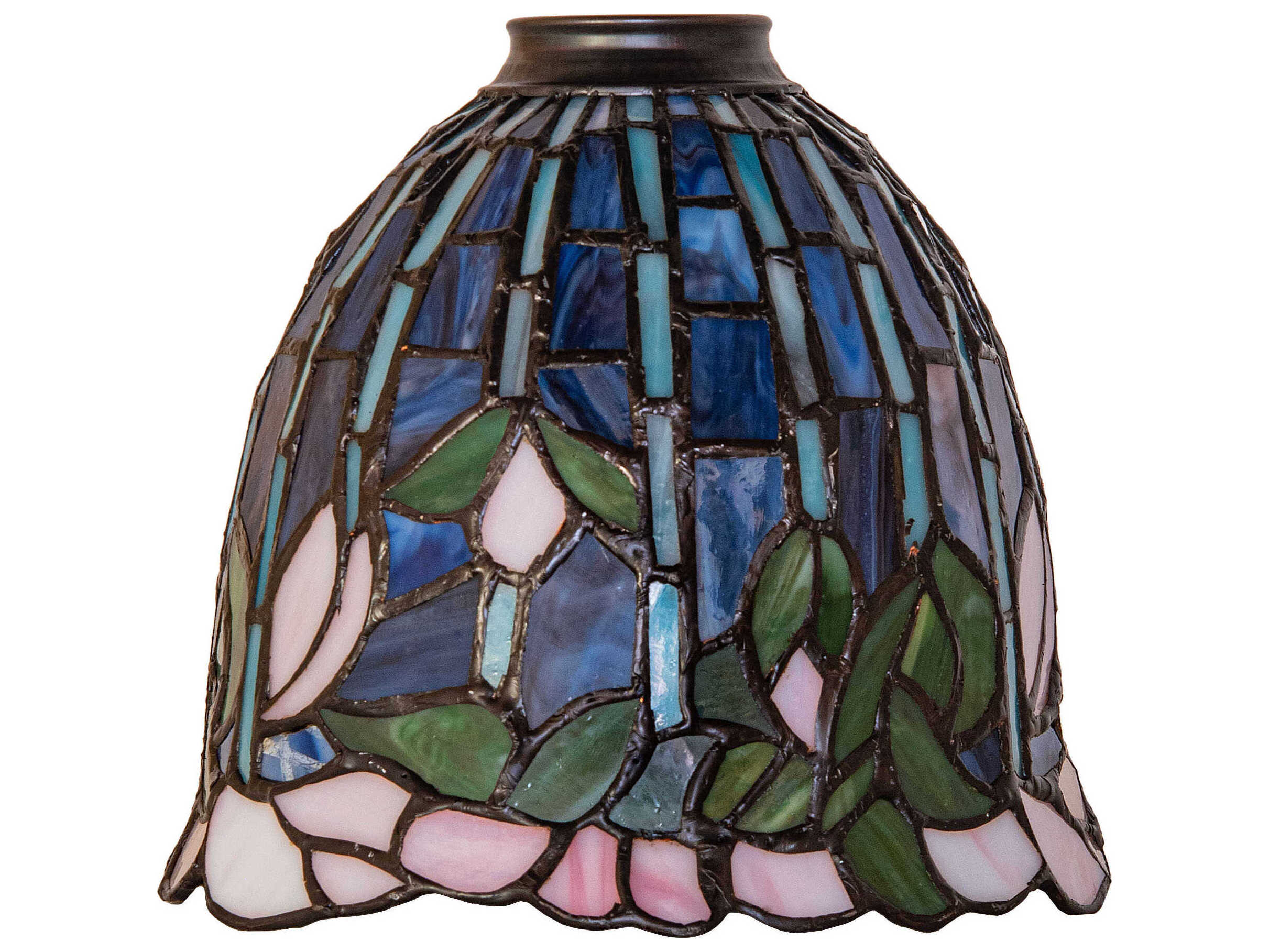 Meyda Flowering Lotus Leafy Green Pink Shade