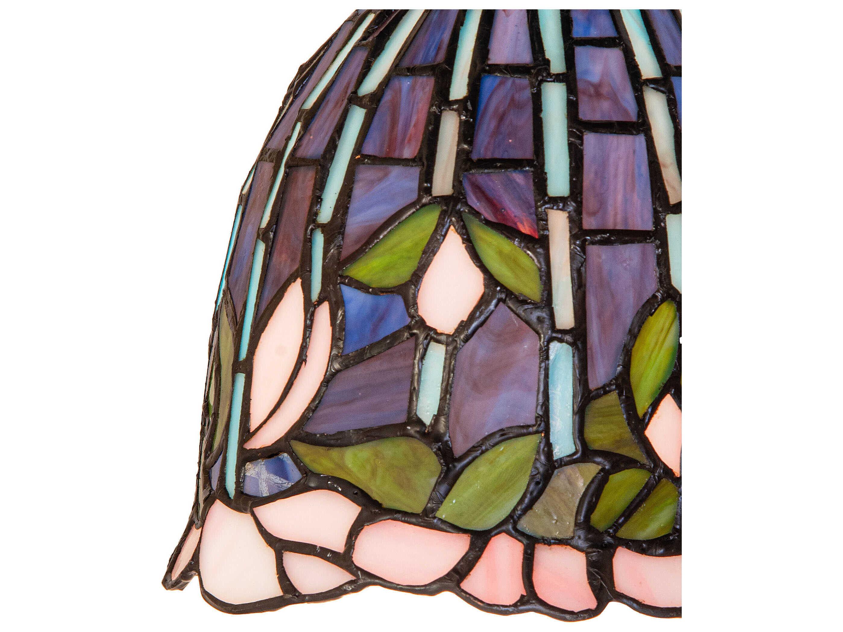 Meyda Flowering Lotus Leafy Green Pink Shade