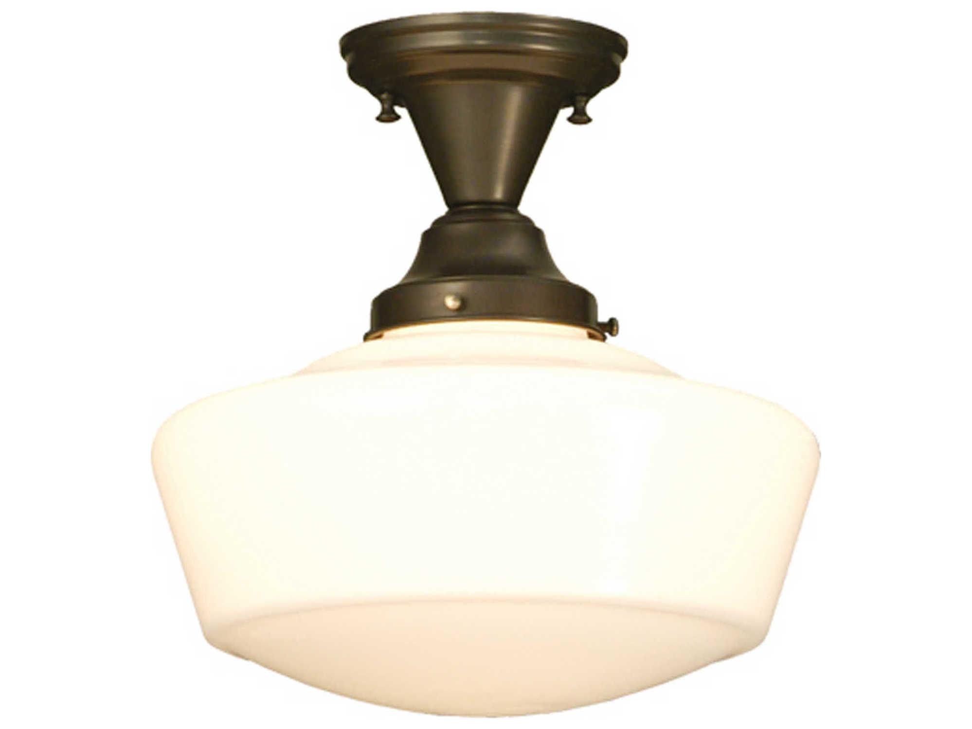 Meyda Revival 1-Light Brown Semi Flush Mount