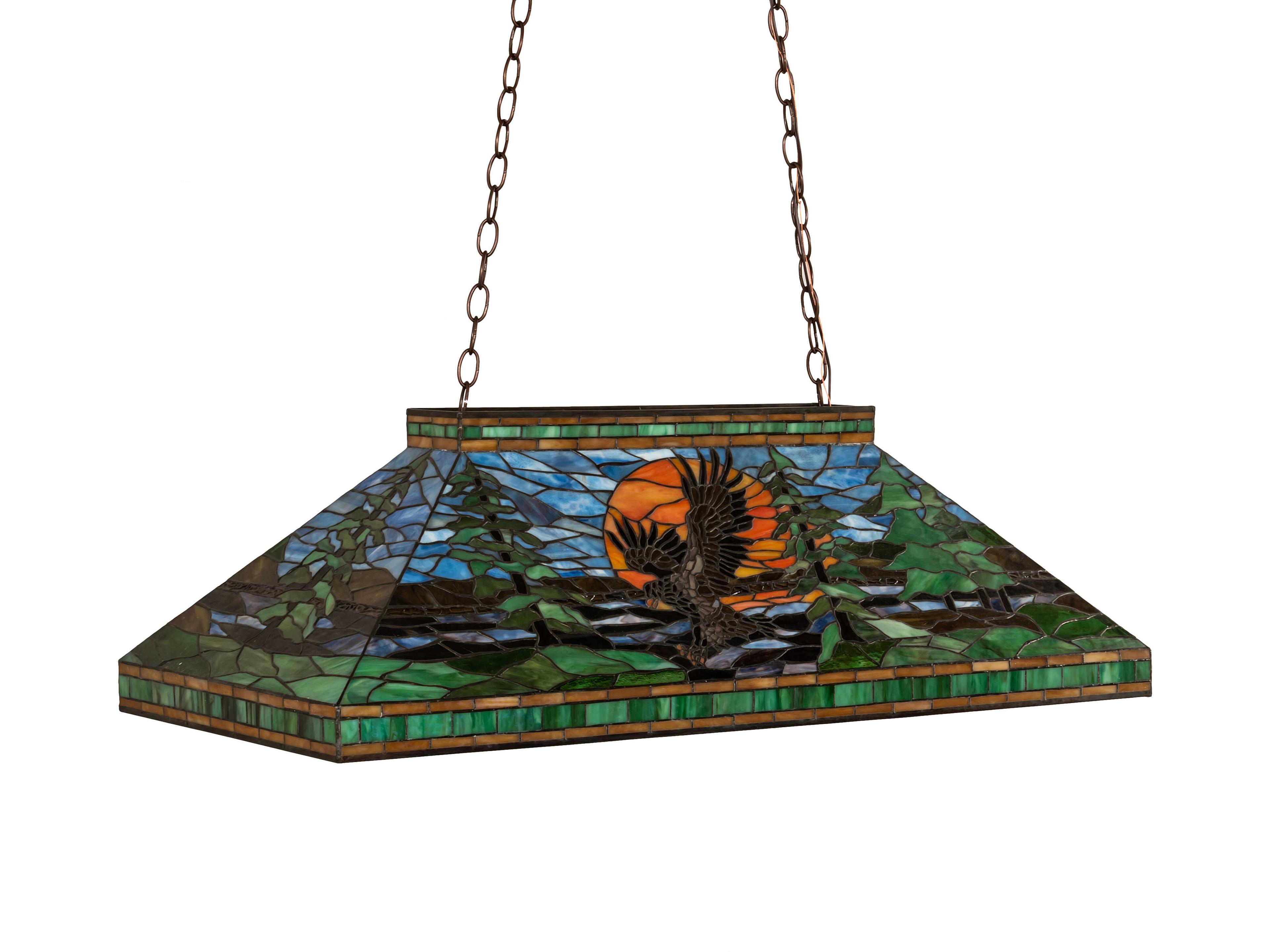 Meyda Eagle At Sunset at 3-Light Mahogany Bronze Traditional Linear Island Pendant