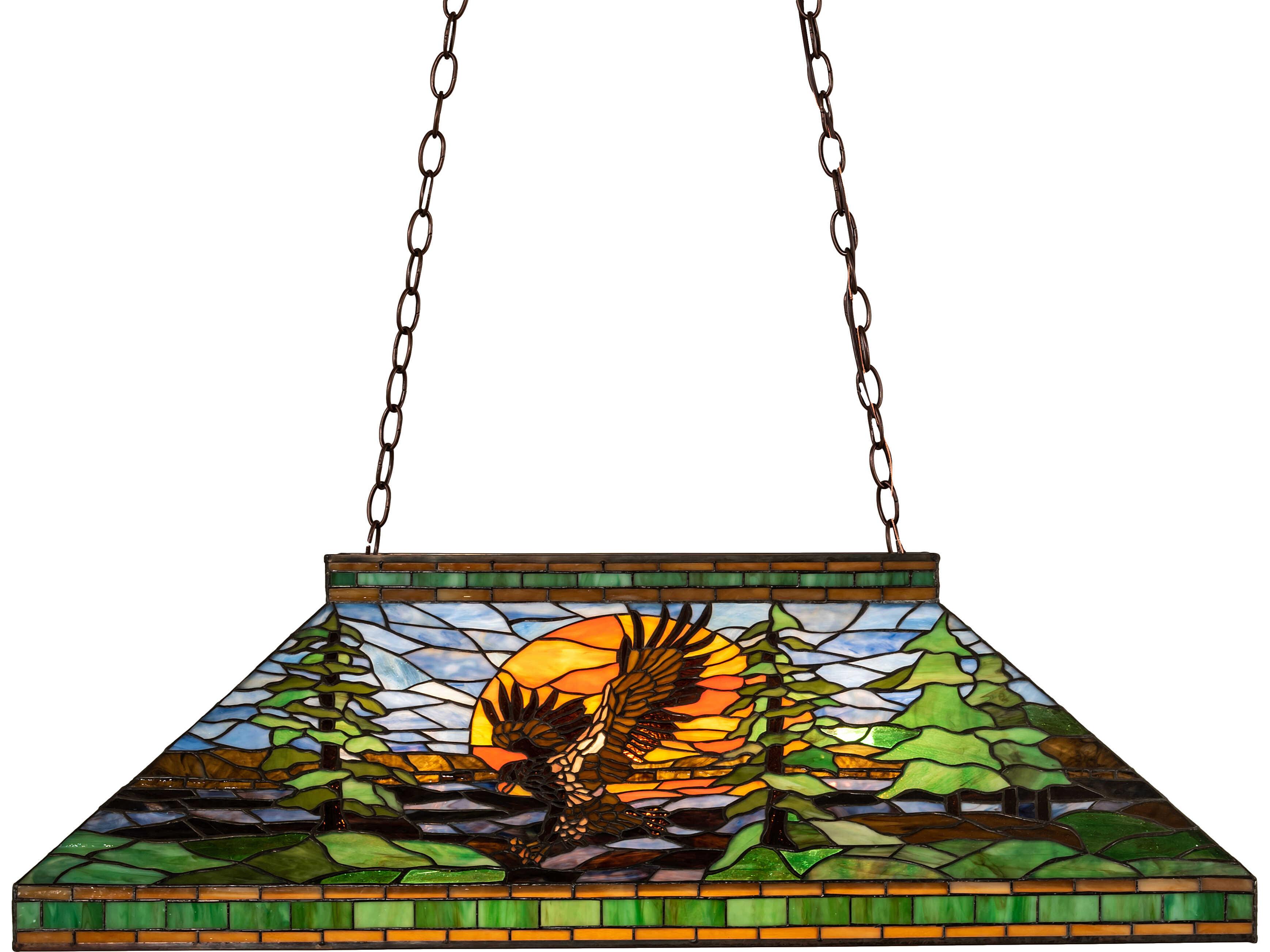 Meyda Eagle At Sunset at 3-Light Mahogany Bronze Traditional Linear Island Pendant