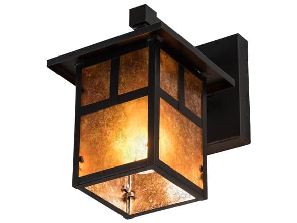Meyda Hyde Park T Mission 1-Light Brown Glass Wall Sconce