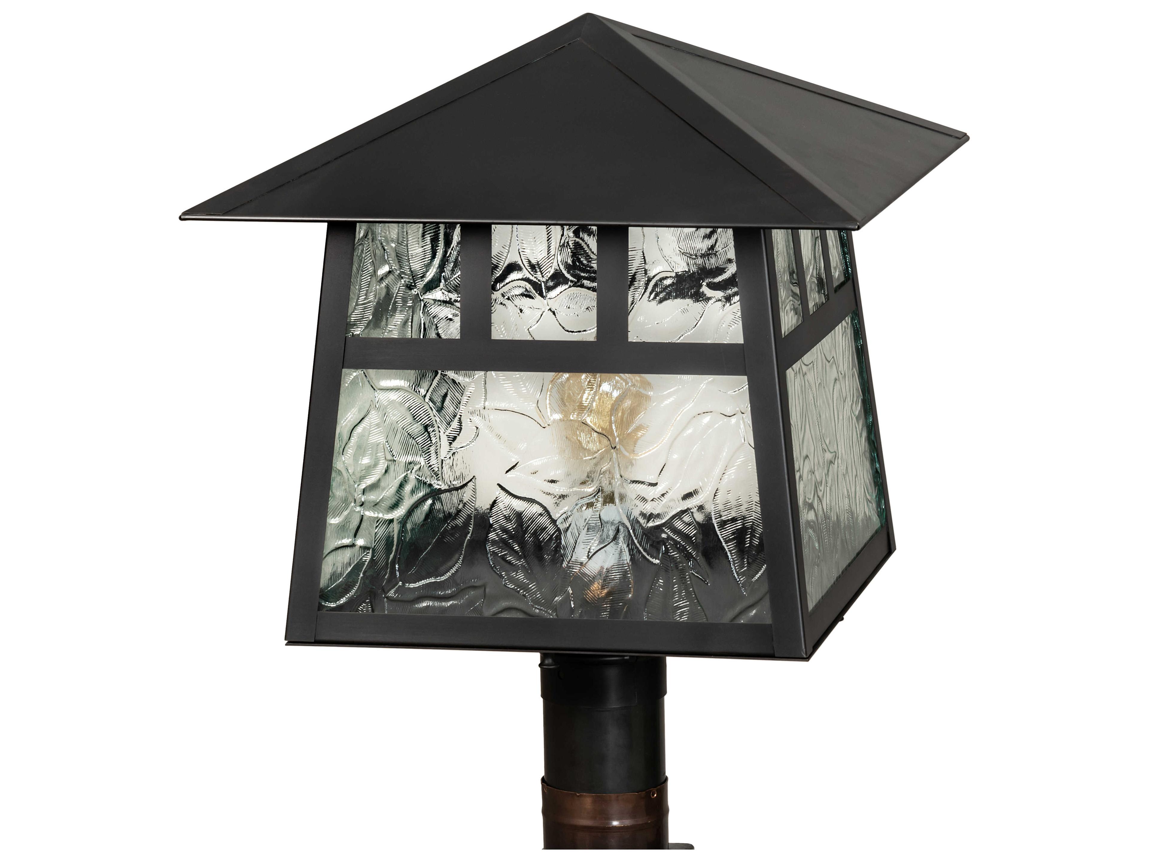 Meyda Stillwater Double Bar Mission 1 - Light Glass Outdoor Post Light