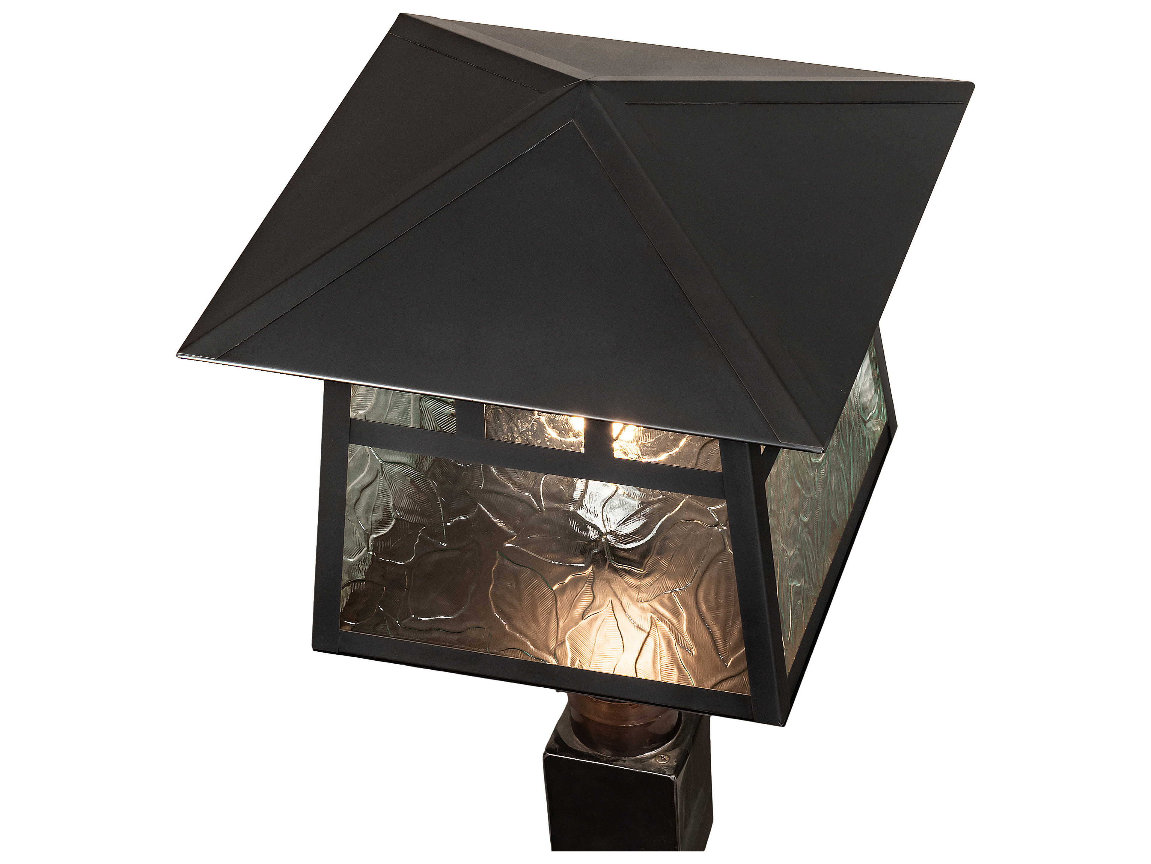 Meyda Stillwater Double Bar Mission 1 - Light Glass Outdoor Post Light