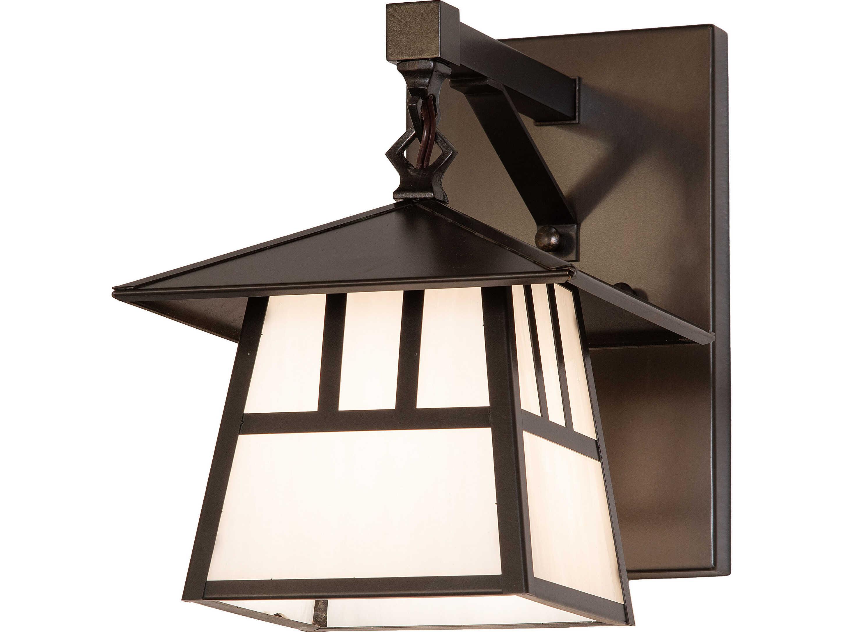 Meyda Stillwater 1-Light White Art Glass Brown Traditional Wall Sconce