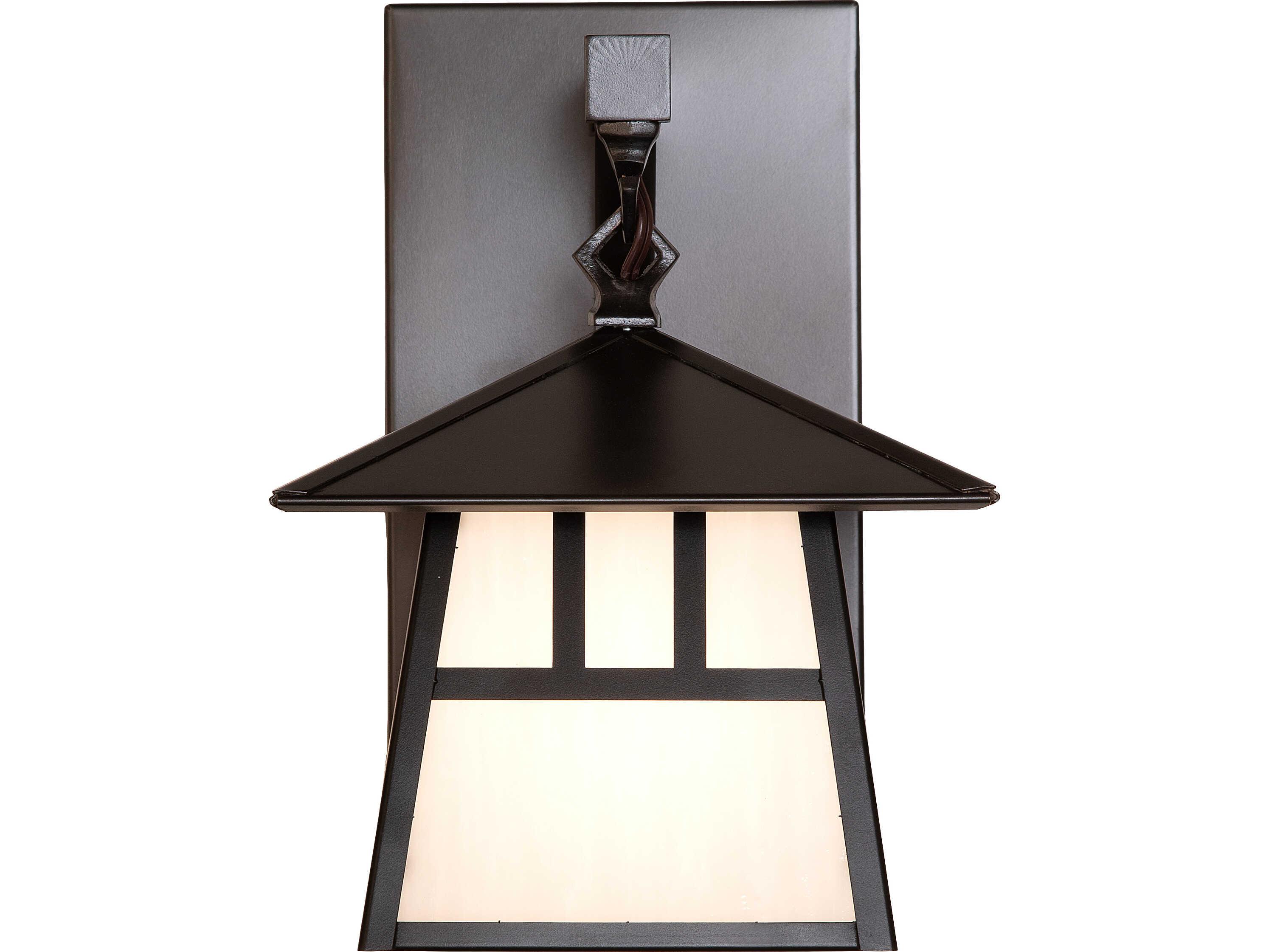 Meyda Stillwater 1-Light White Art Glass Brown Traditional Wall Sconce