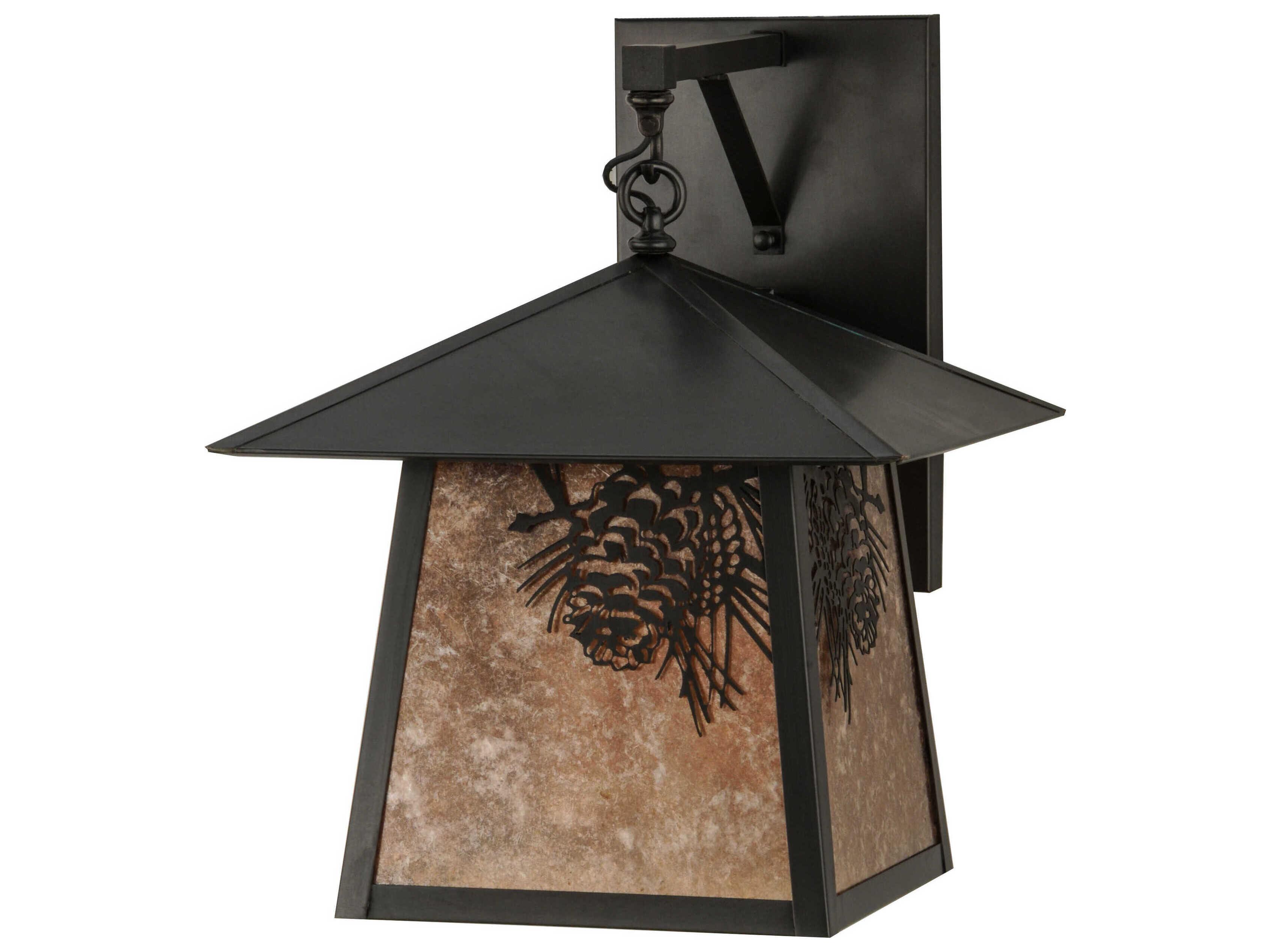 Meyda Stillwater 1-Light Craftsman Brown Glass Wall Sconce