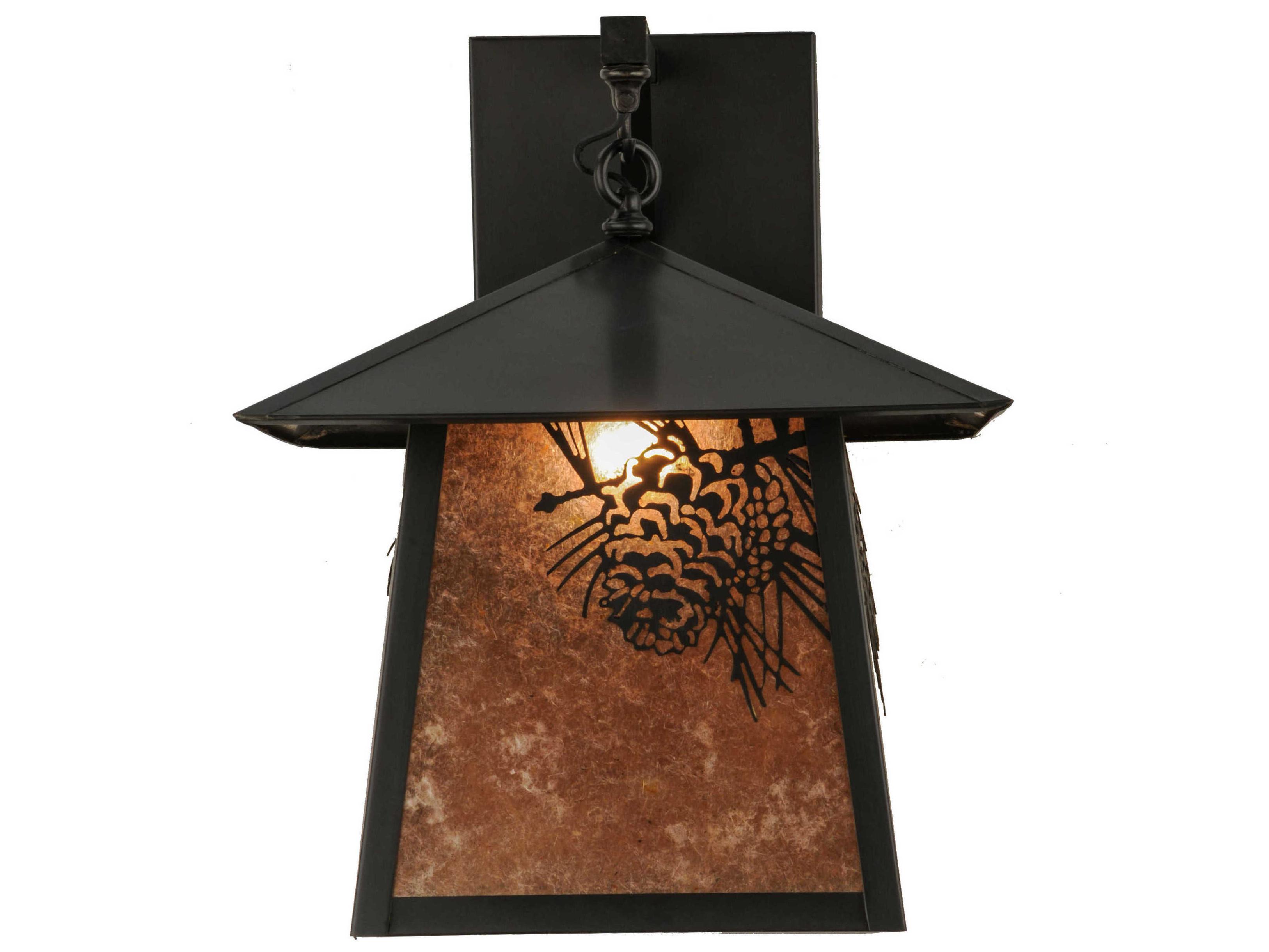 Meyda Stillwater 1-Light Craftsman Brown Glass Wall Sconce