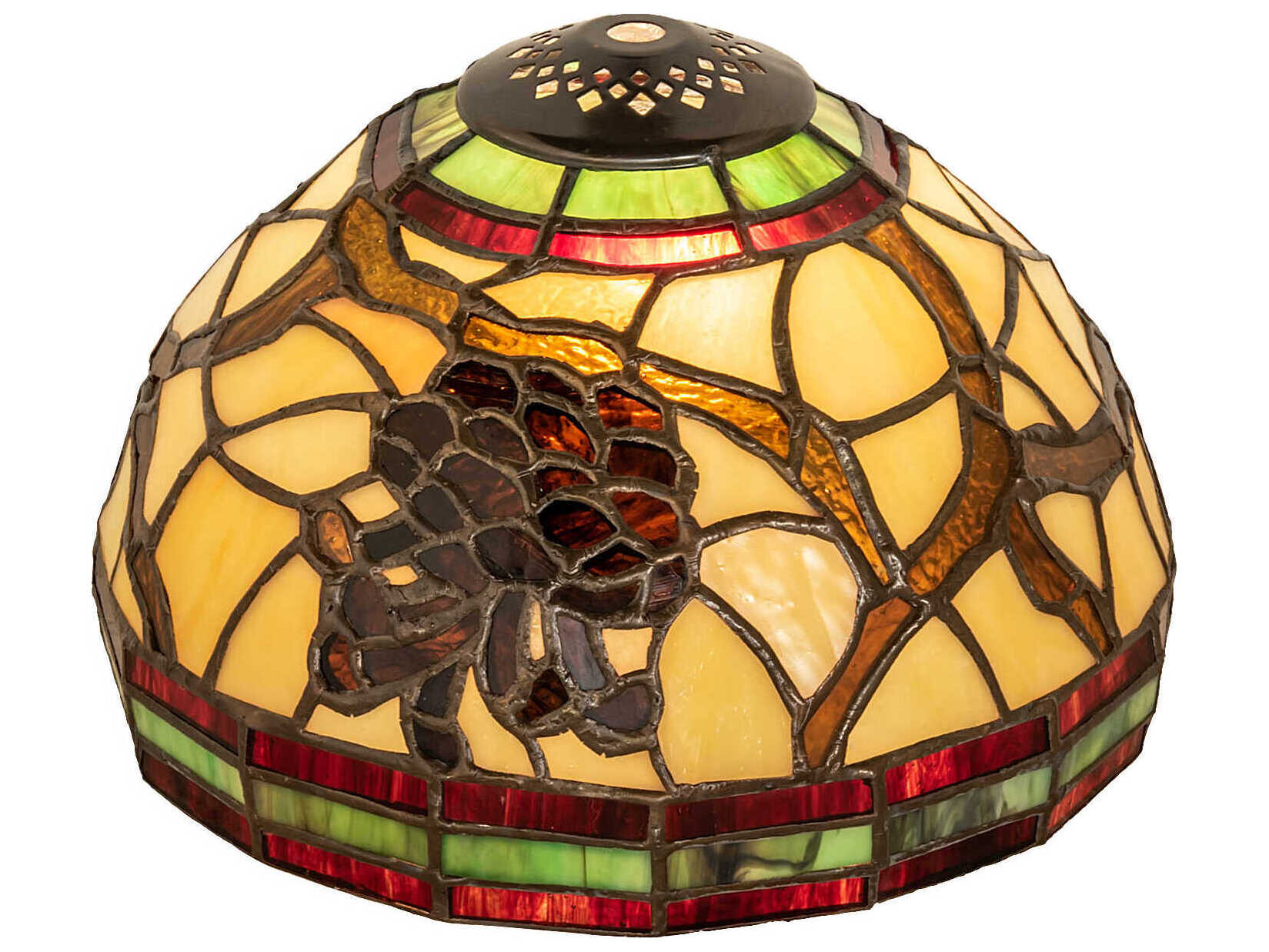 Meyda Pinecone 8" Ruby / Amber Glass Shade